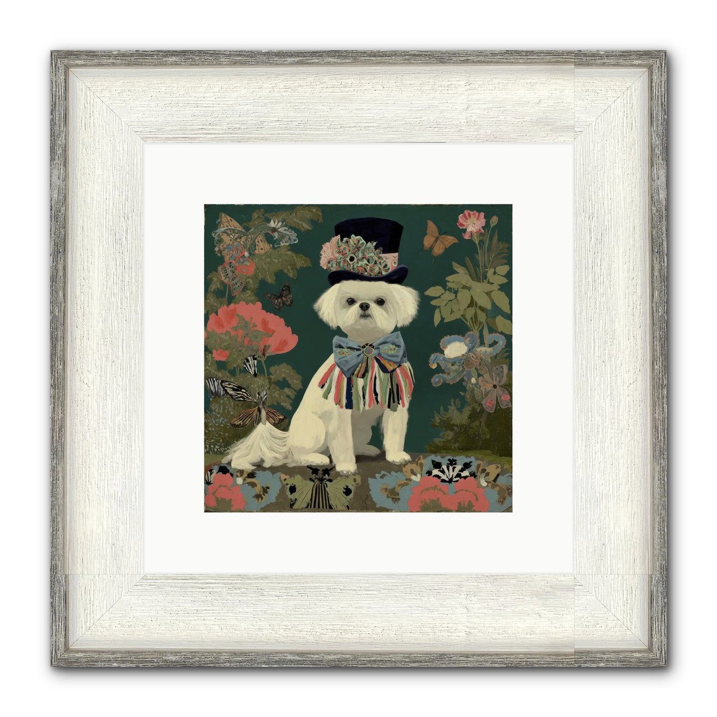Courtship’s Secret Framed Print - Driftwood White 10x10