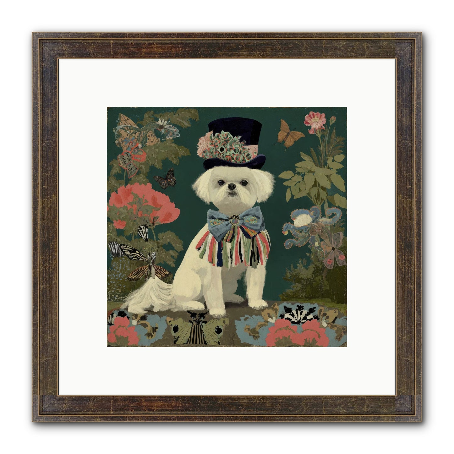 Courtship’s Secret Framed Print - Slimwoods Black/Gold 10x10
