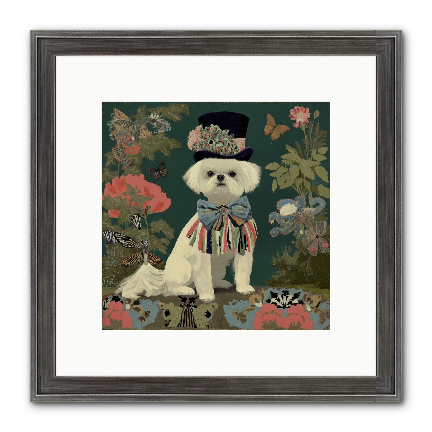 Courtship’s Secret Framed Print - Slimwoods Black/Silver 10x10