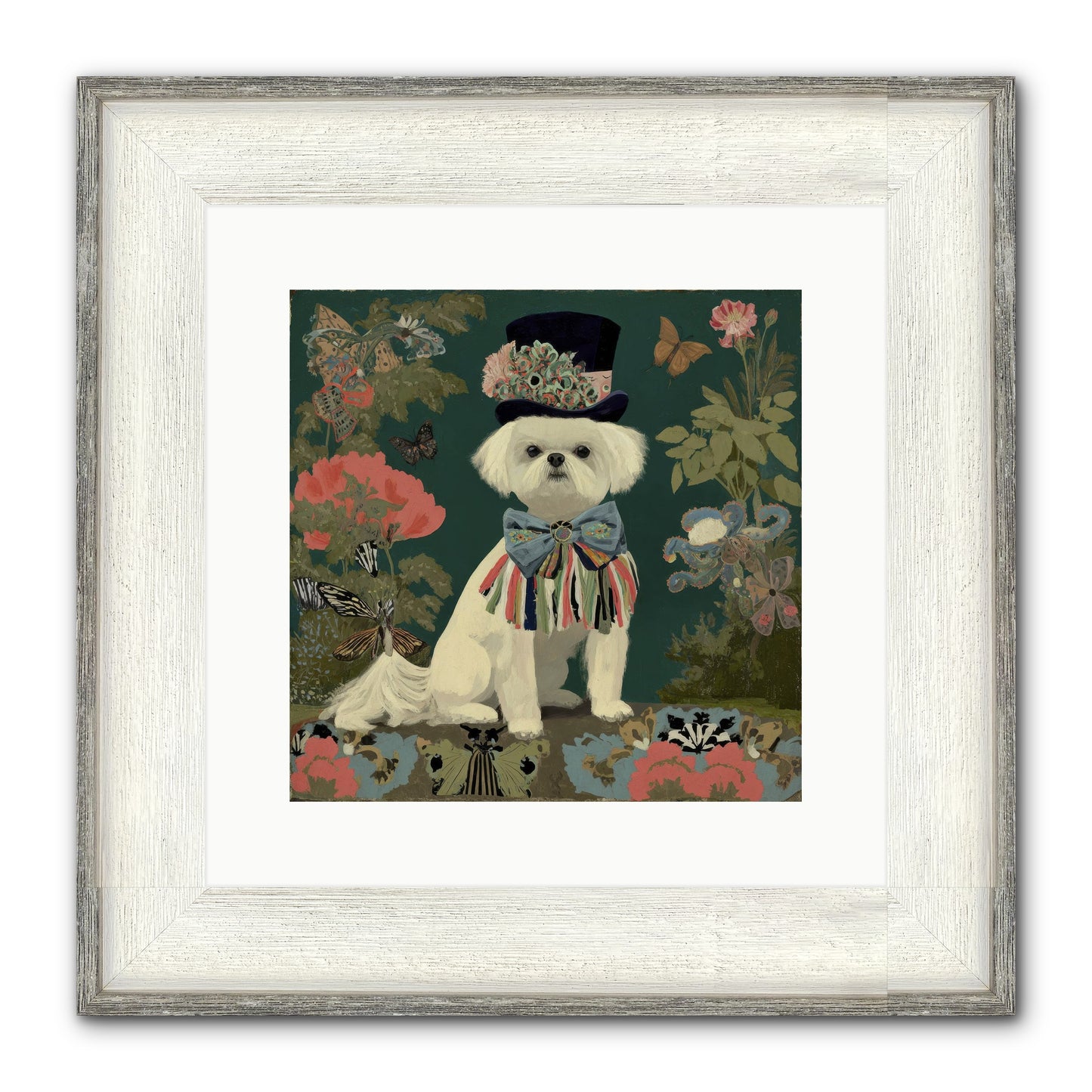 Courtship’s Secret Framed Print - Driftwood White 12x12