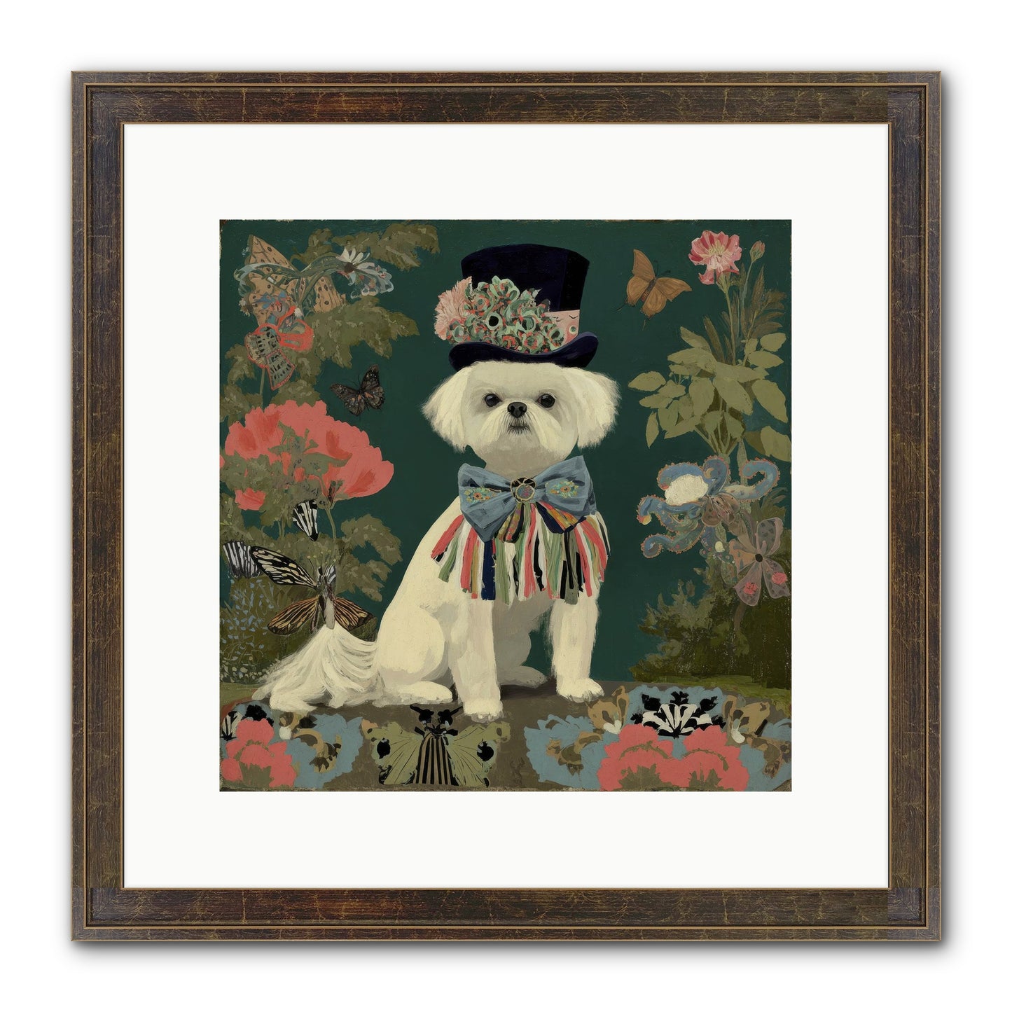 Courtship’s Secret Framed Print - Slimwoods Black/Gold 12x12