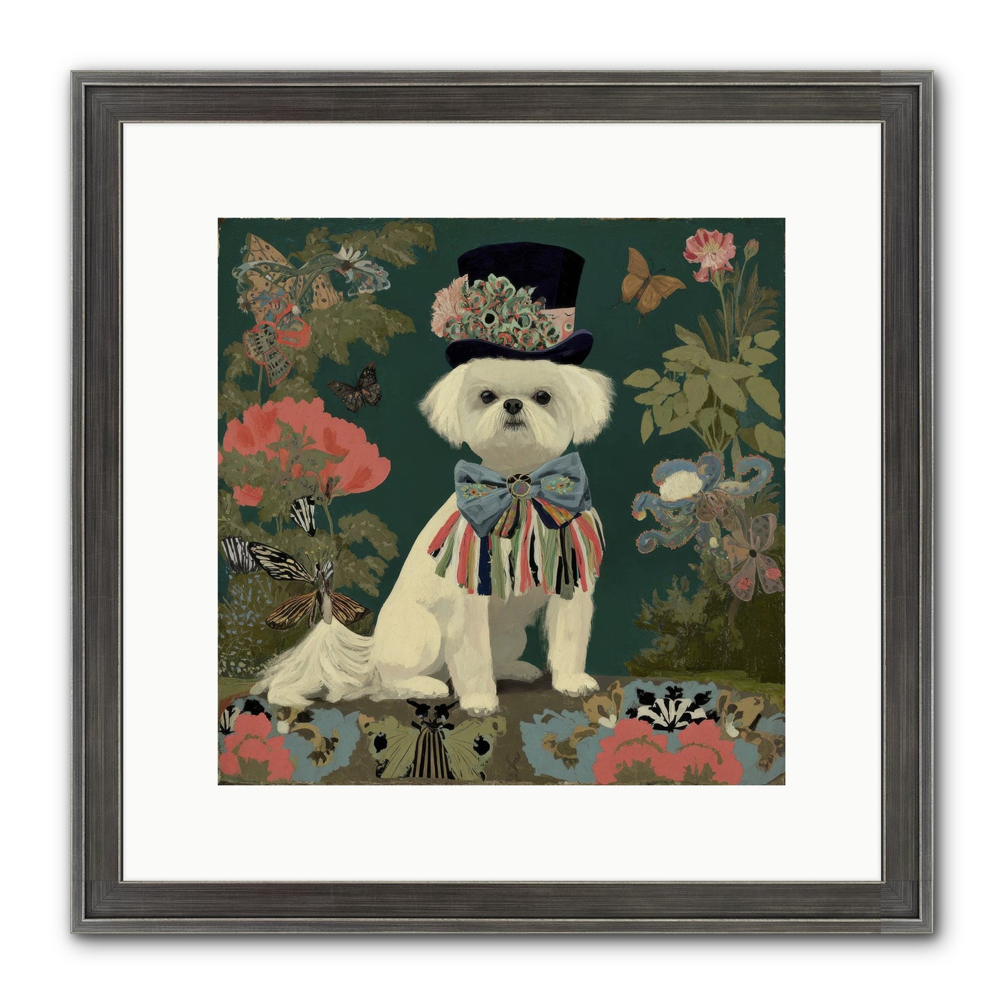 Courtship’s Secret Framed Print - Slimwoods Black/Silver 12x12