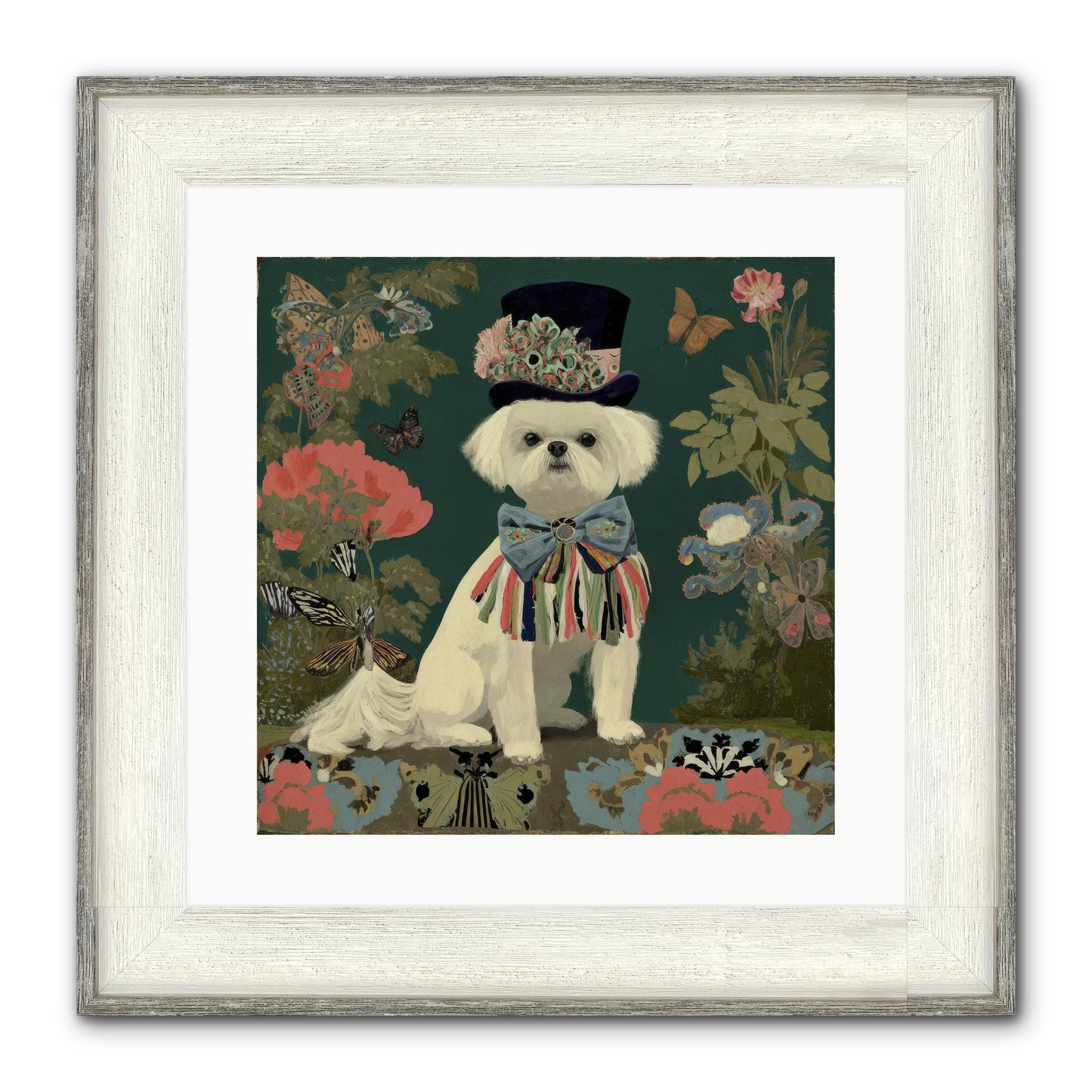 Courtship’s Secret Framed Print - Driftwood White 16x16