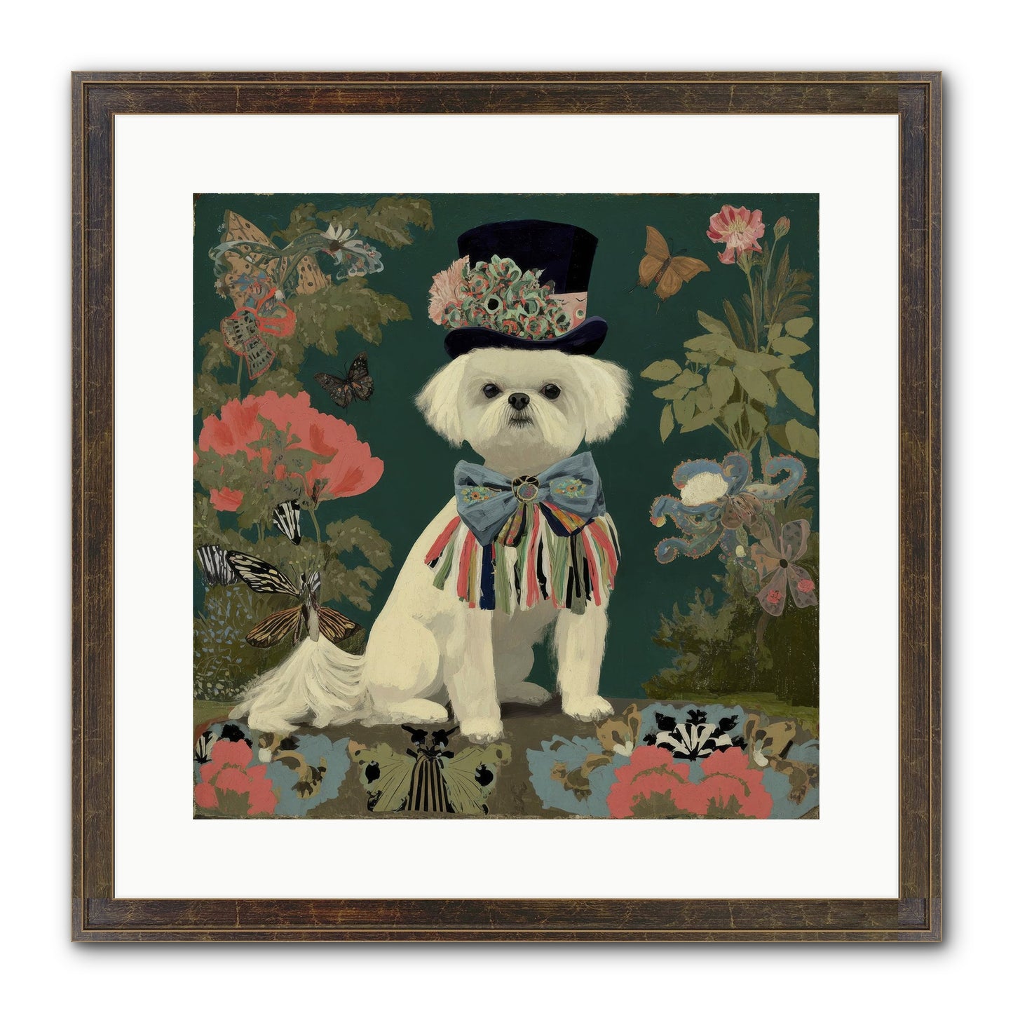 Courtship’s Secret Framed Print - Slimwoods Black/Gold 16x16