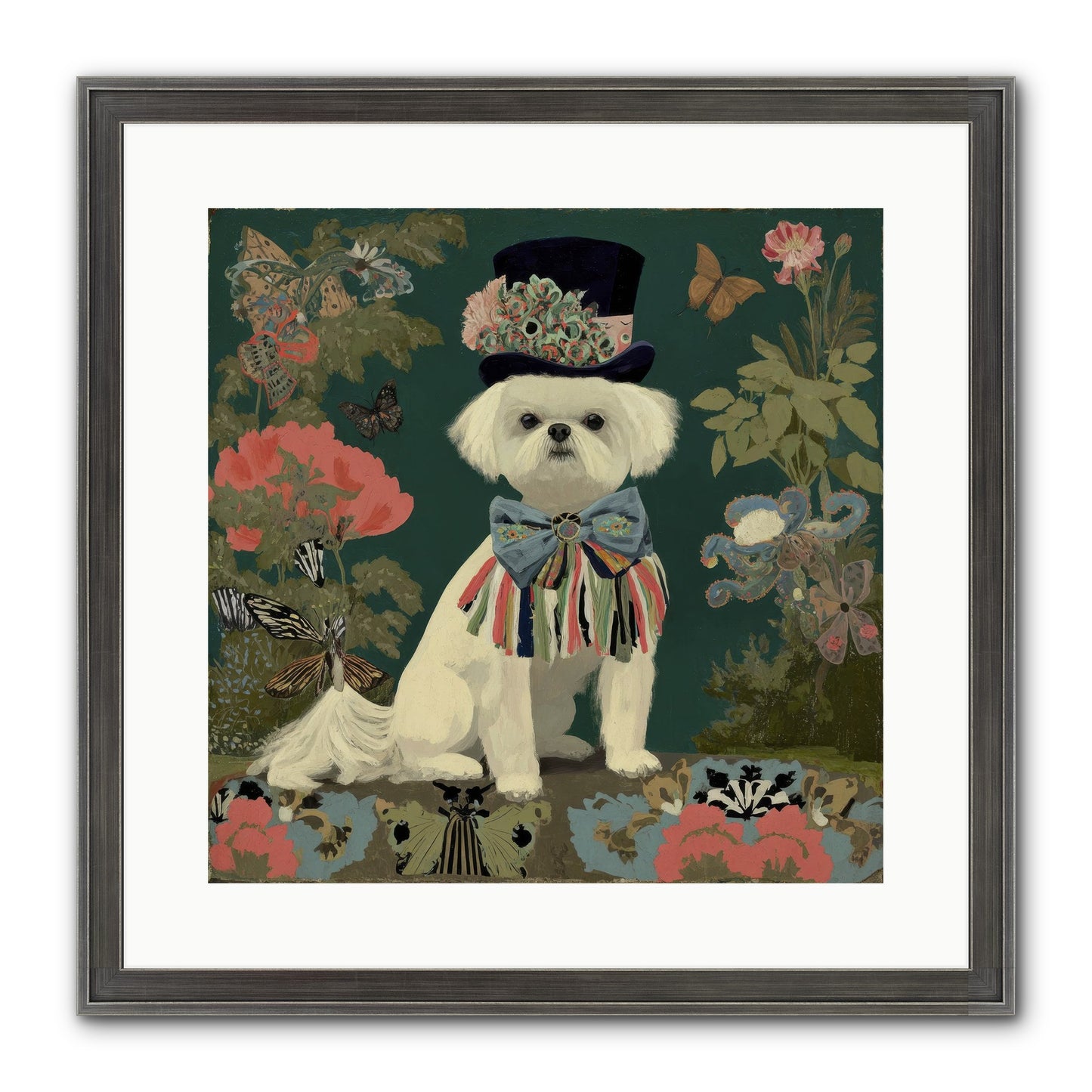 Courtship’s Secret Framed Print - Slimwoods Black/Silver 16x16