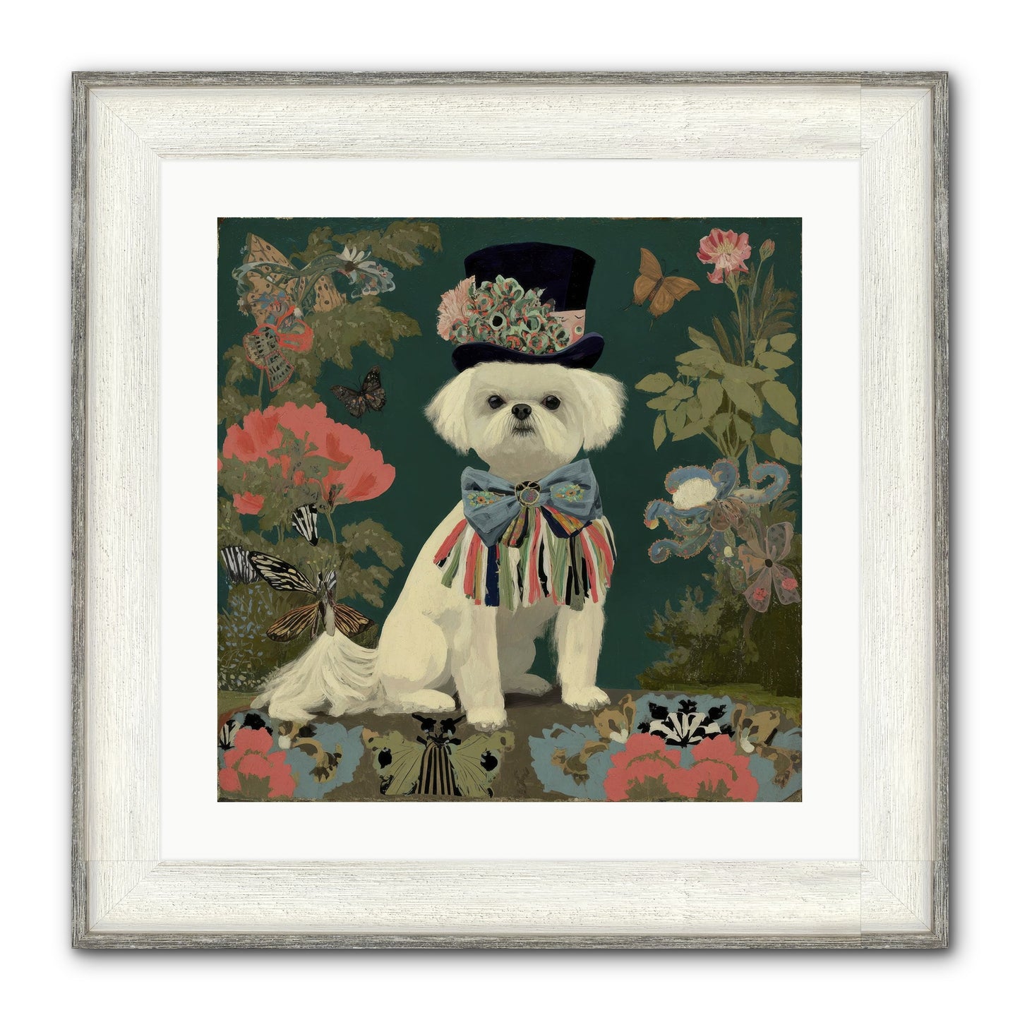 Courtship’s Secret Framed Print - Driftwood White 20x20