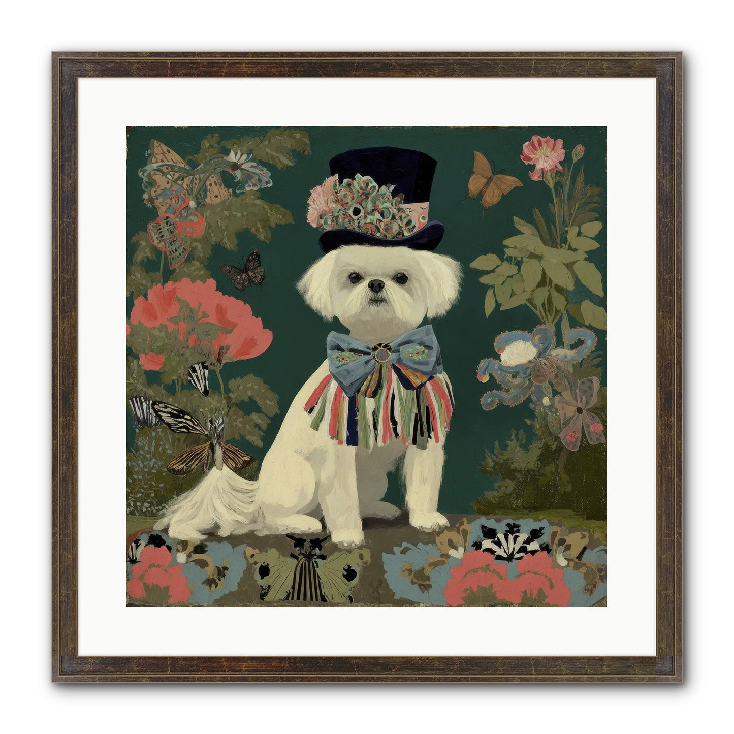 Courtship’s Secret Framed Print - Slimwoods Black/Gold 20x20