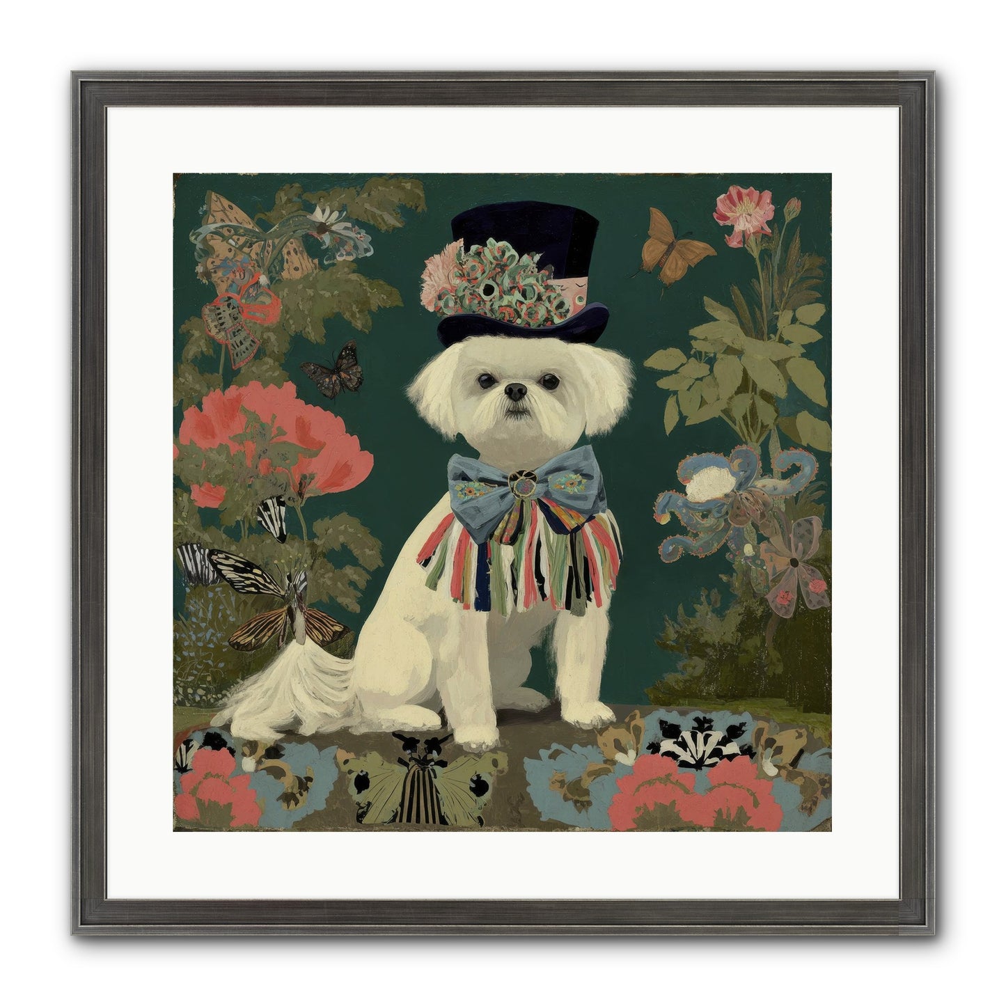 Courtship’s Secret Framed Print - Slimwoods Black/Silver 20x20