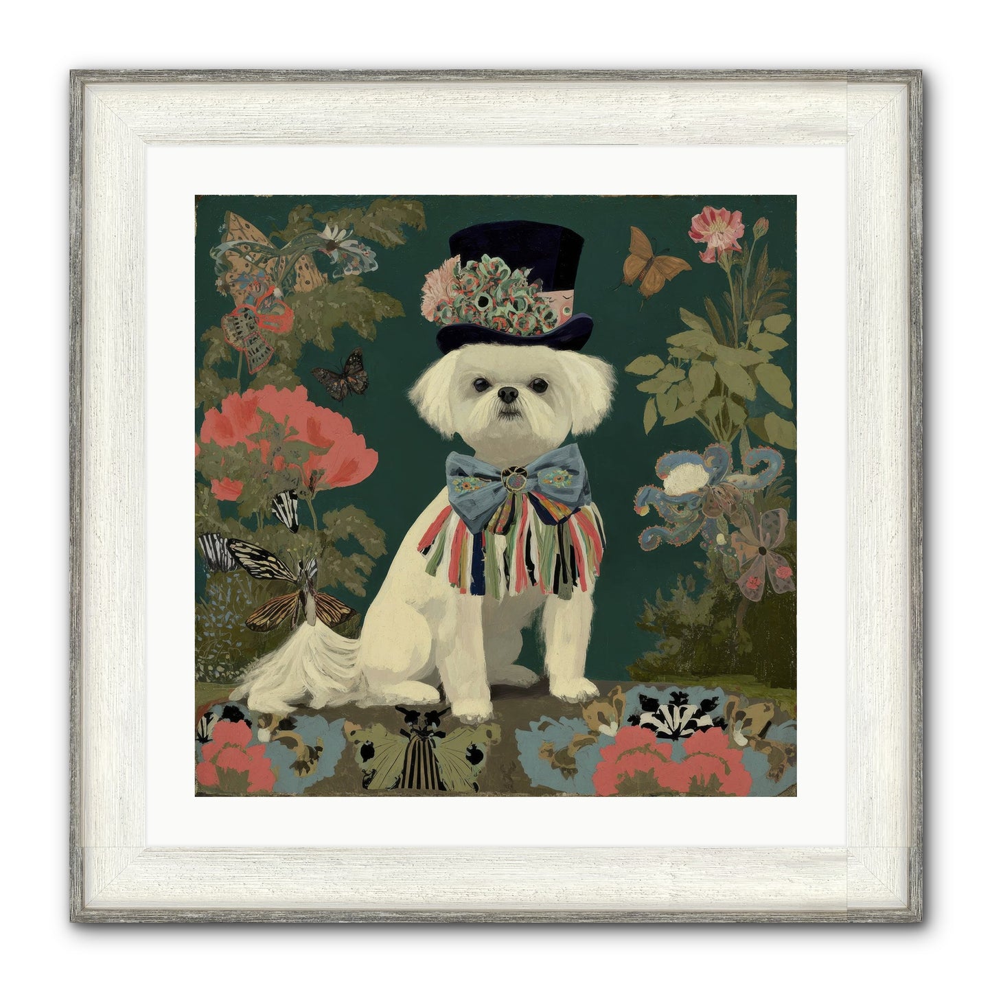 Courtship’s Secret Framed Print - Driftwood White 24x24