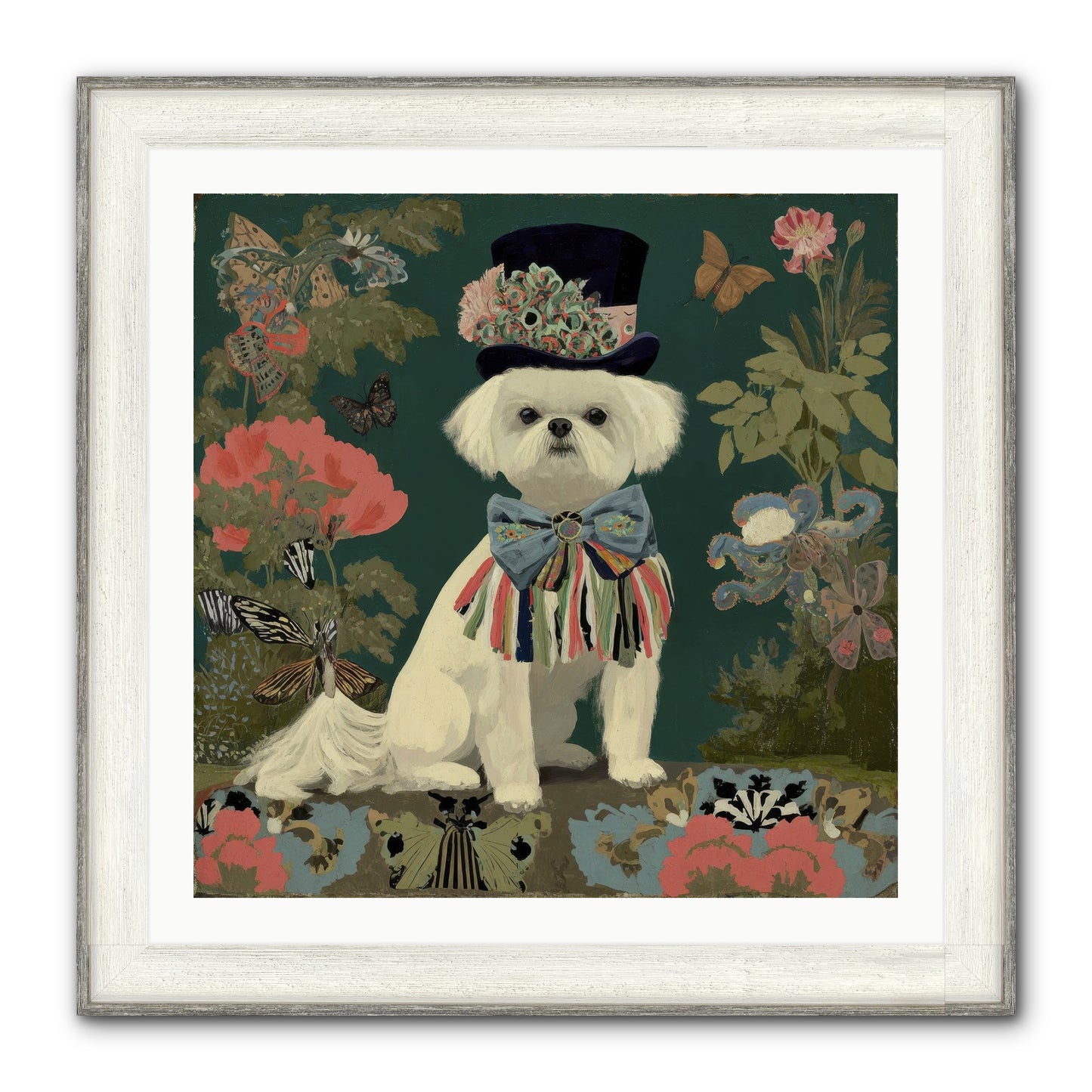 Courtship’s Secret Framed Print - Driftwood White 30x30