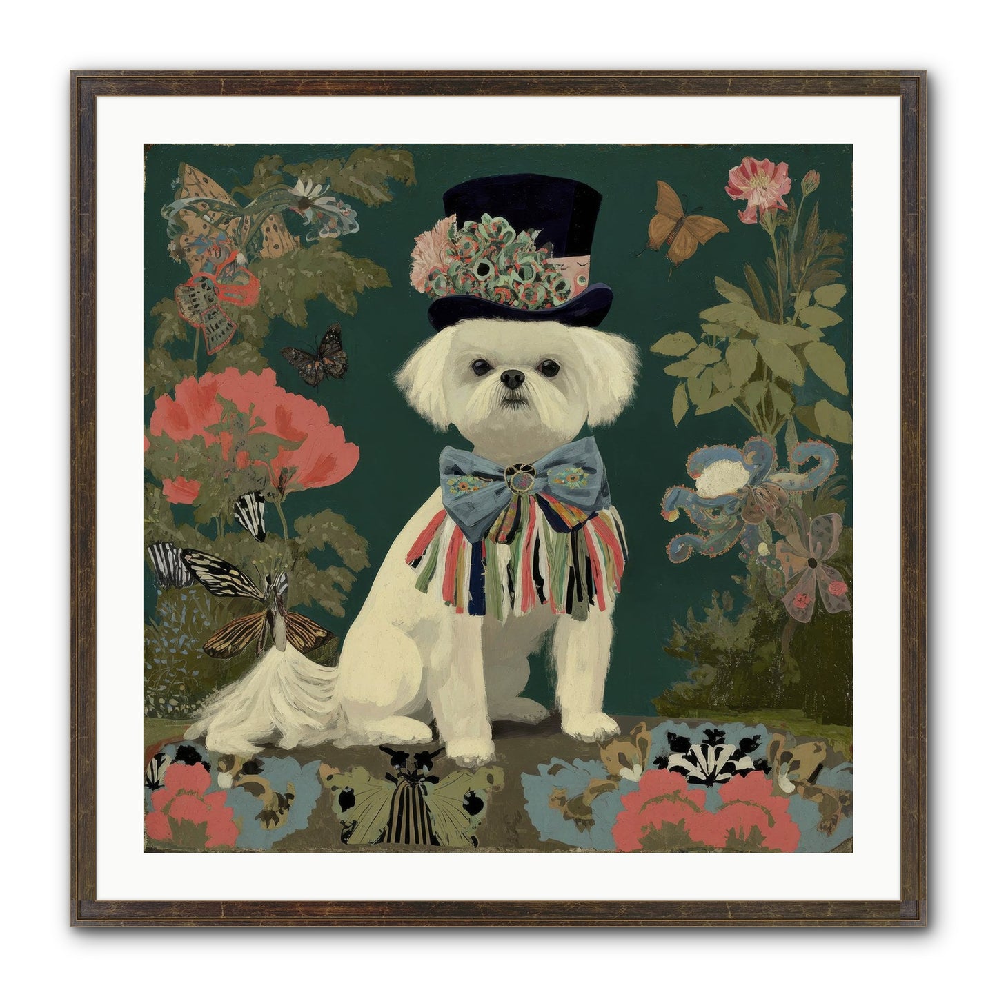 Courtship’s Secret Framed Print - Slimwoods Black/Gold 30x30