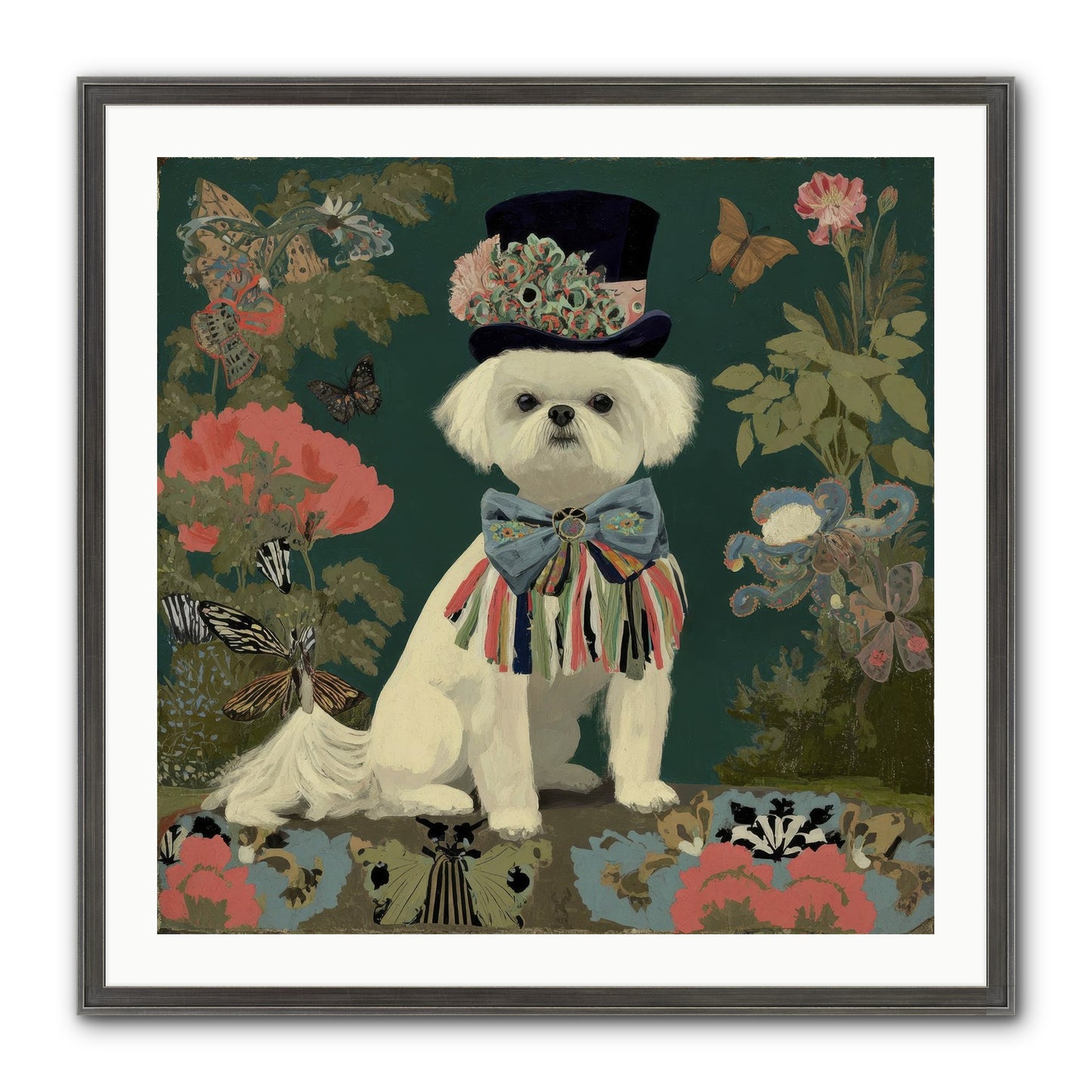 Courtship’s Secret Framed Print - Slimwoods Black/Silver 30x30