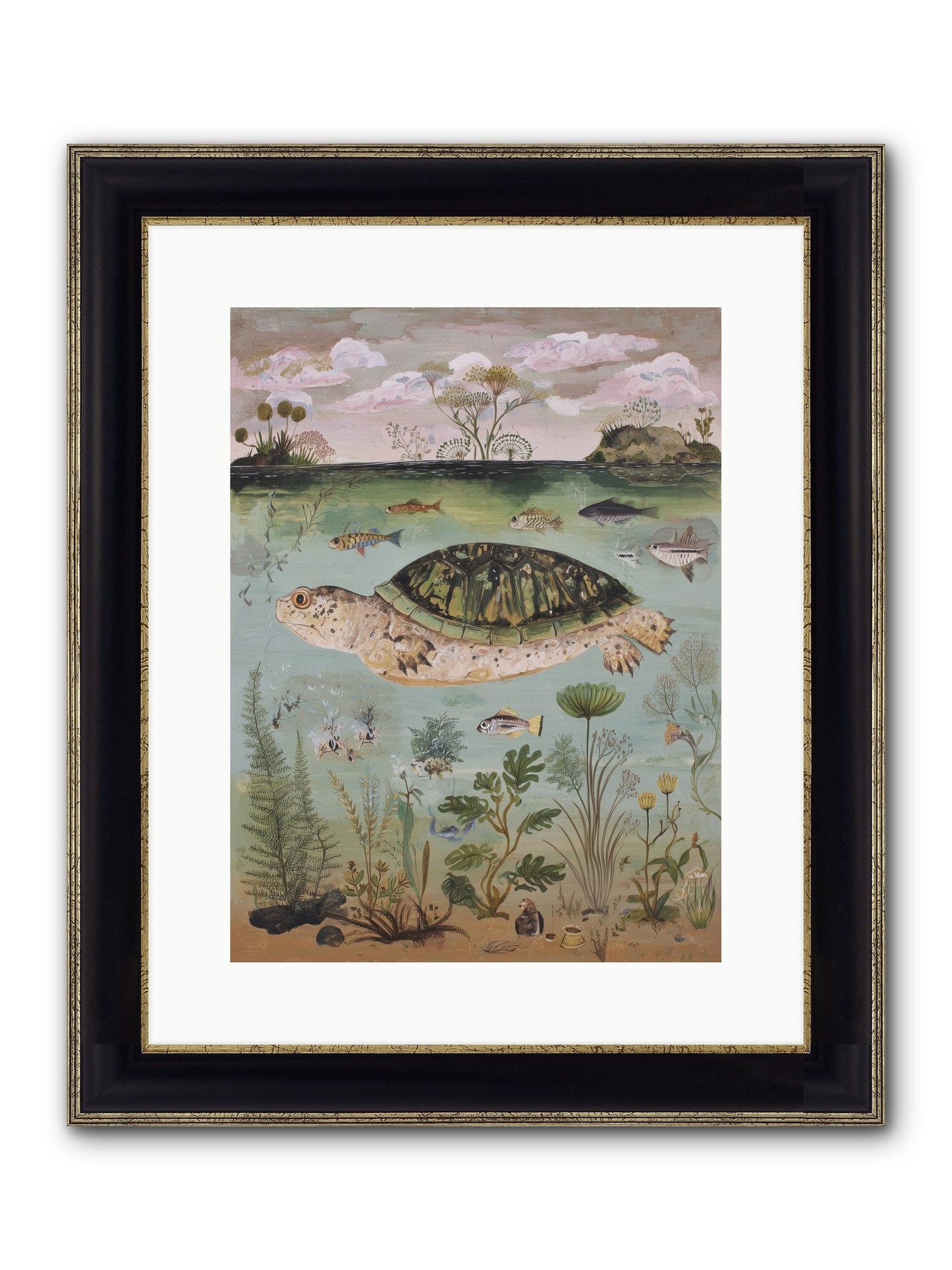 Cousteau's Vision Framed Print - Black & Gold 12x16