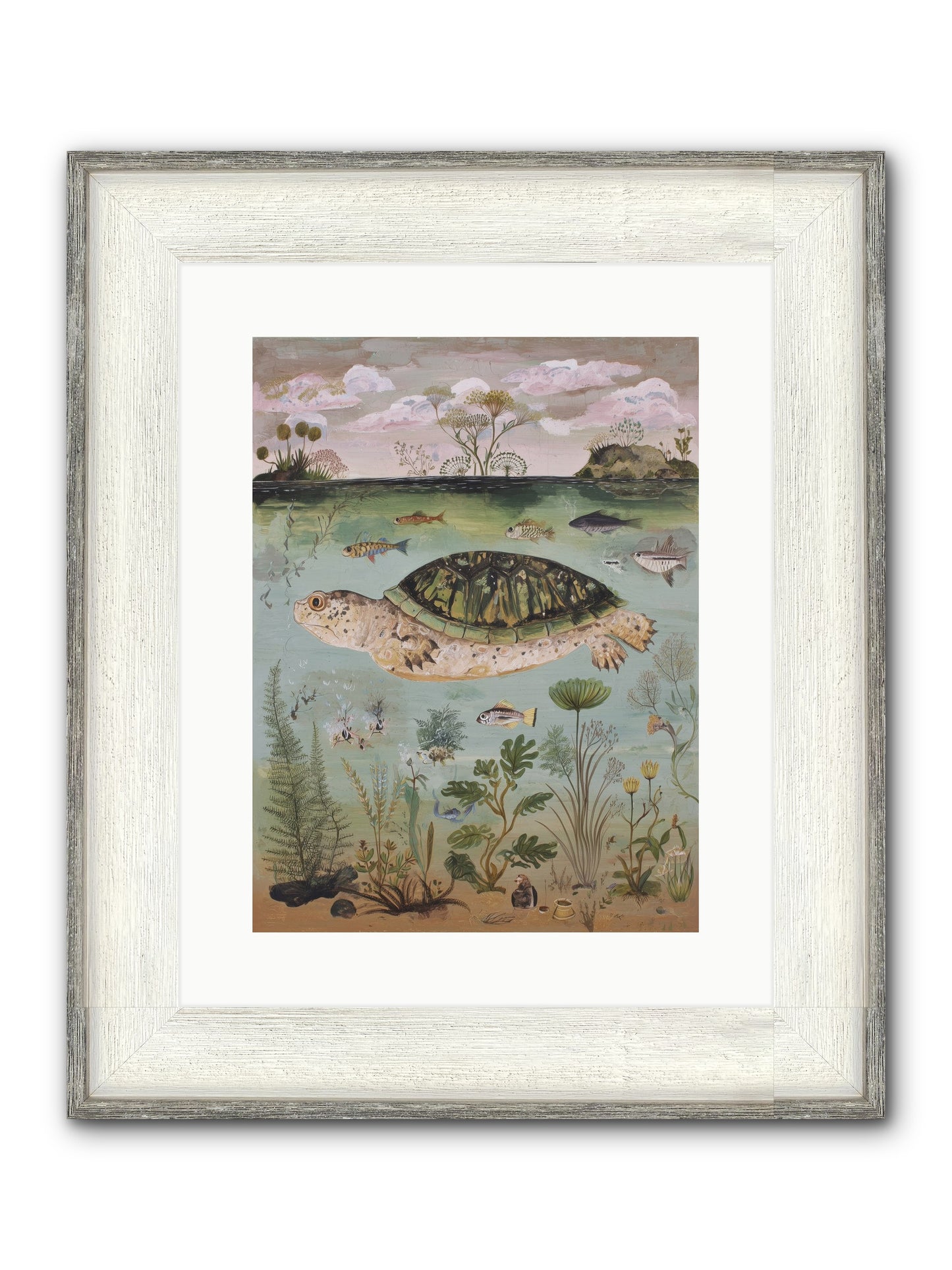 Cousteau's Vision Framed Print - Driftwood White 12x16