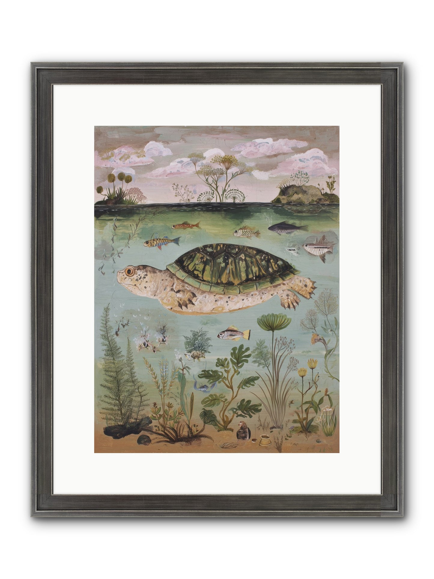 Cousteau's Vision Framed Print - Slimwoods Black/Silver 12x16