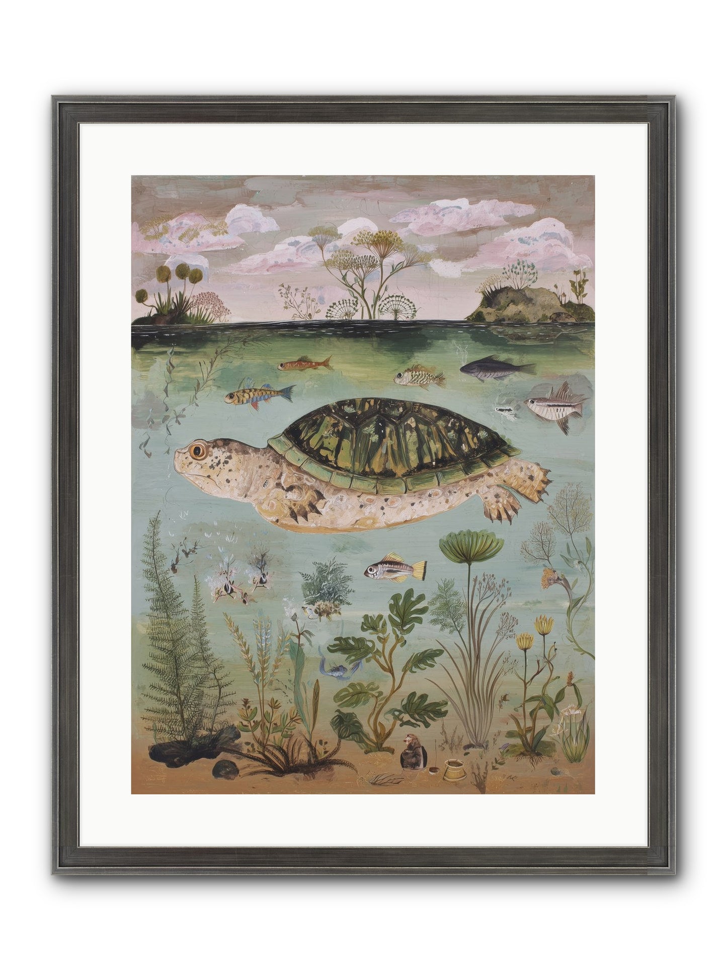 Cousteau's Vision Framed Print - Slimwoods Black/Silver 18x24