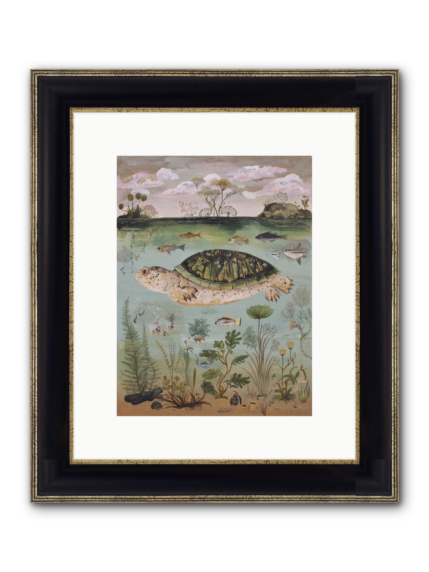 Cousteau's Vision Framed Print - Black & Gold 9x12