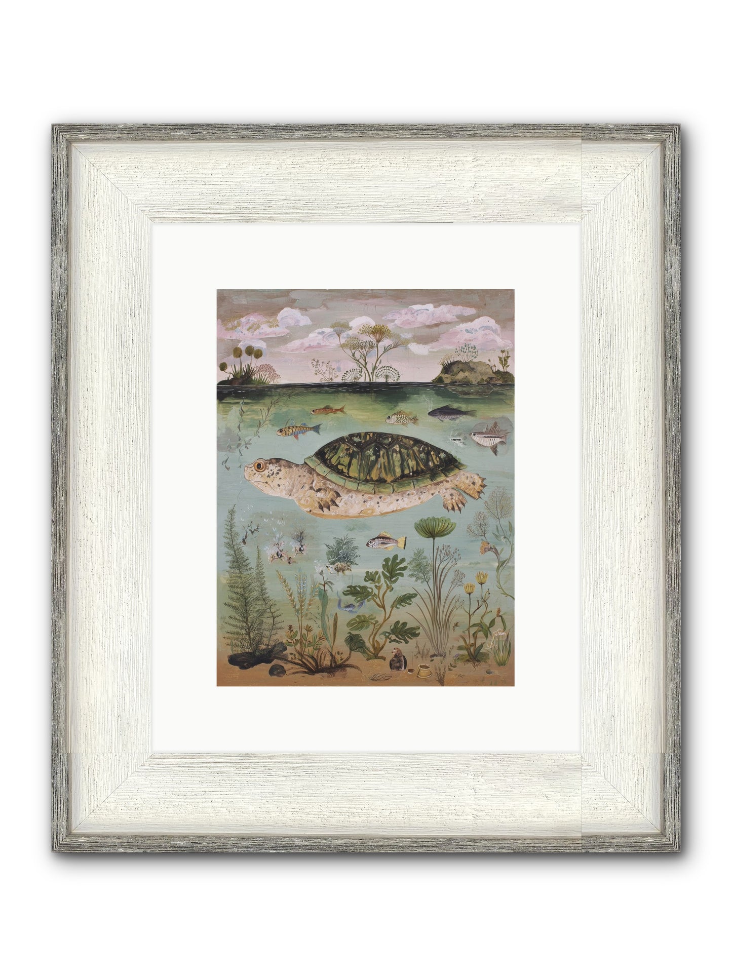 Cousteau's Vision Framed Print - Driftwood White 9x12