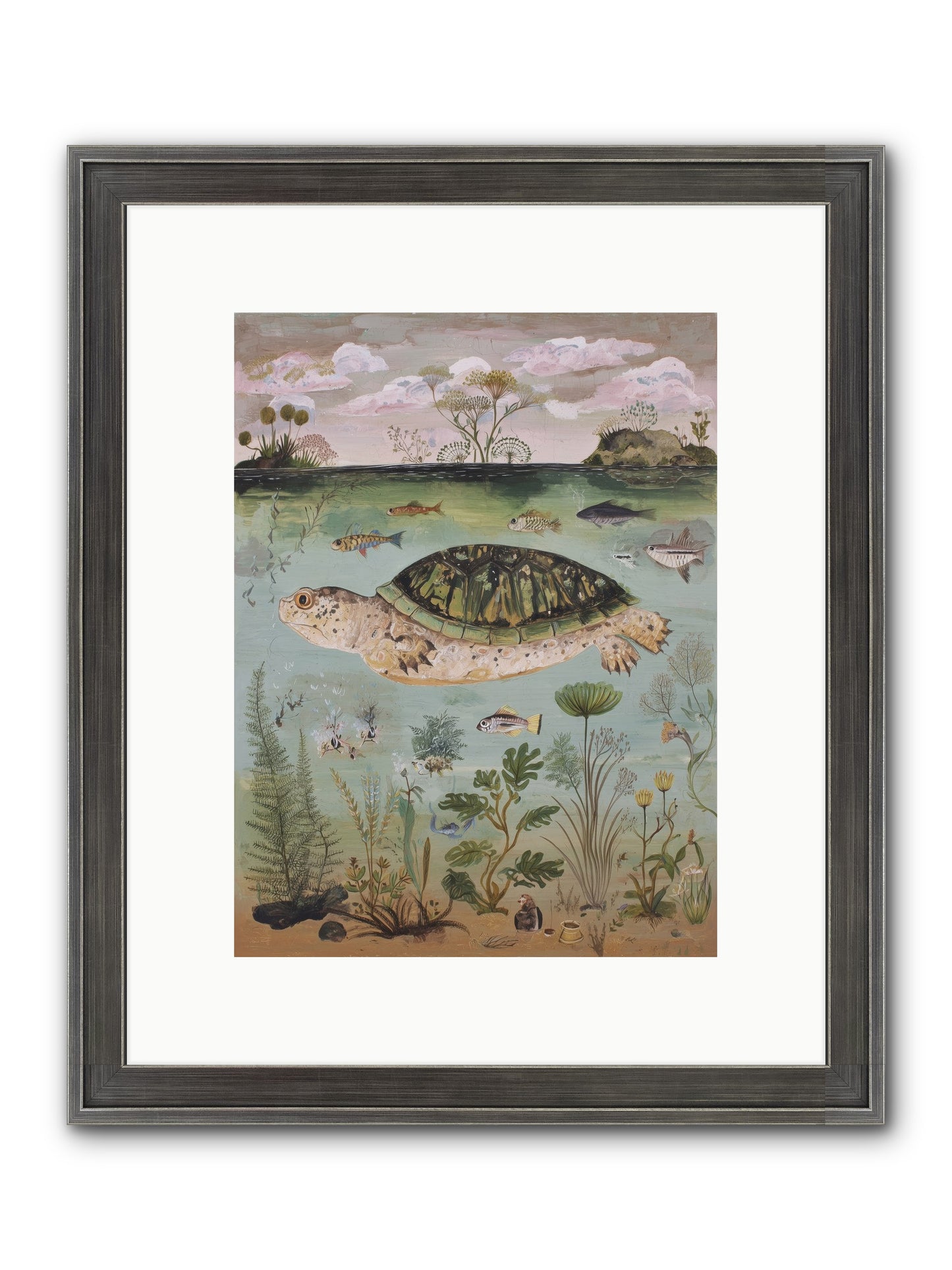 Cousteau's Vision Framed Print - Slimwoods Black/Silver 9x12
