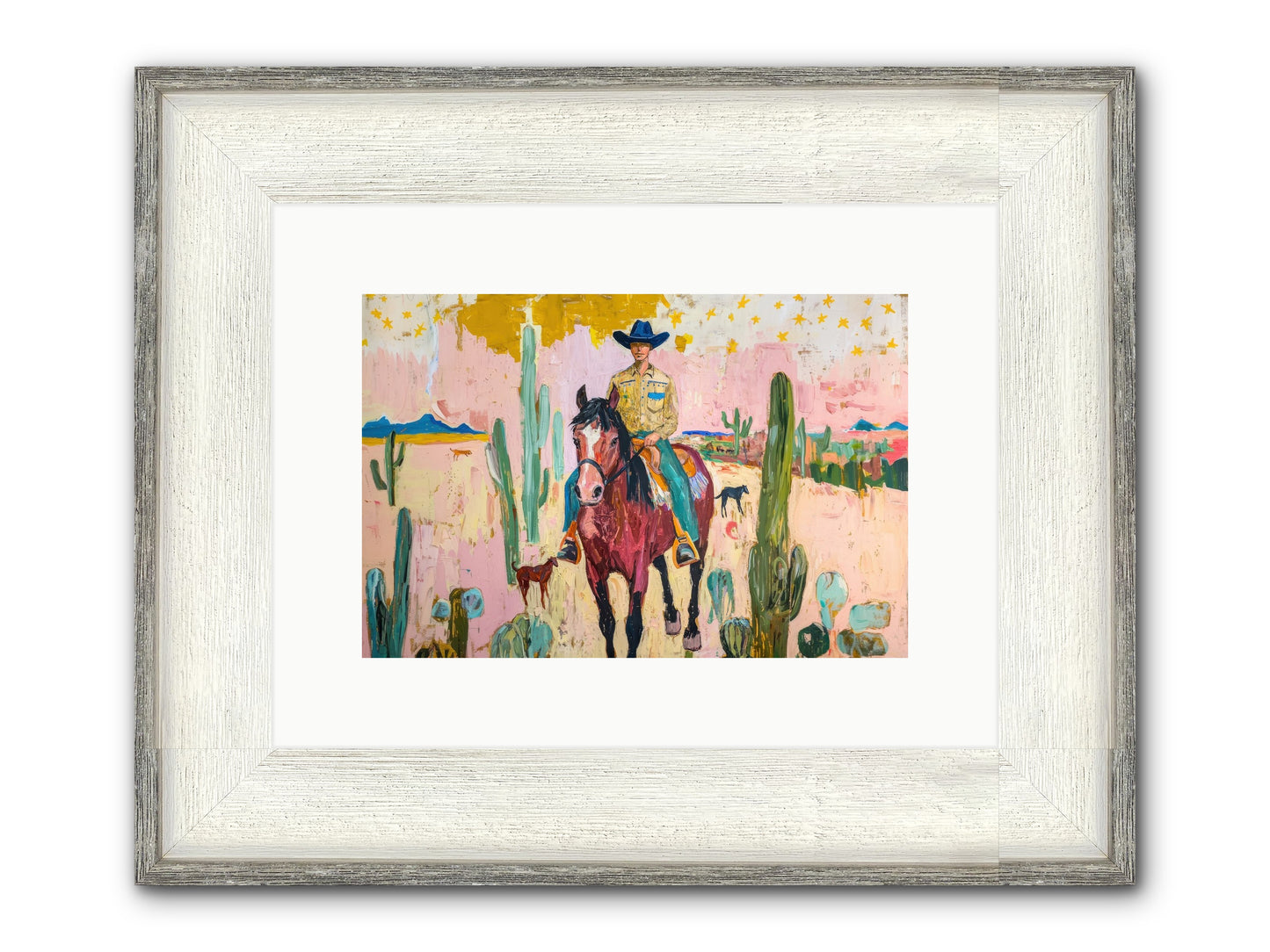 Coyote Crossing Framed Print - Driftwood White 12x8