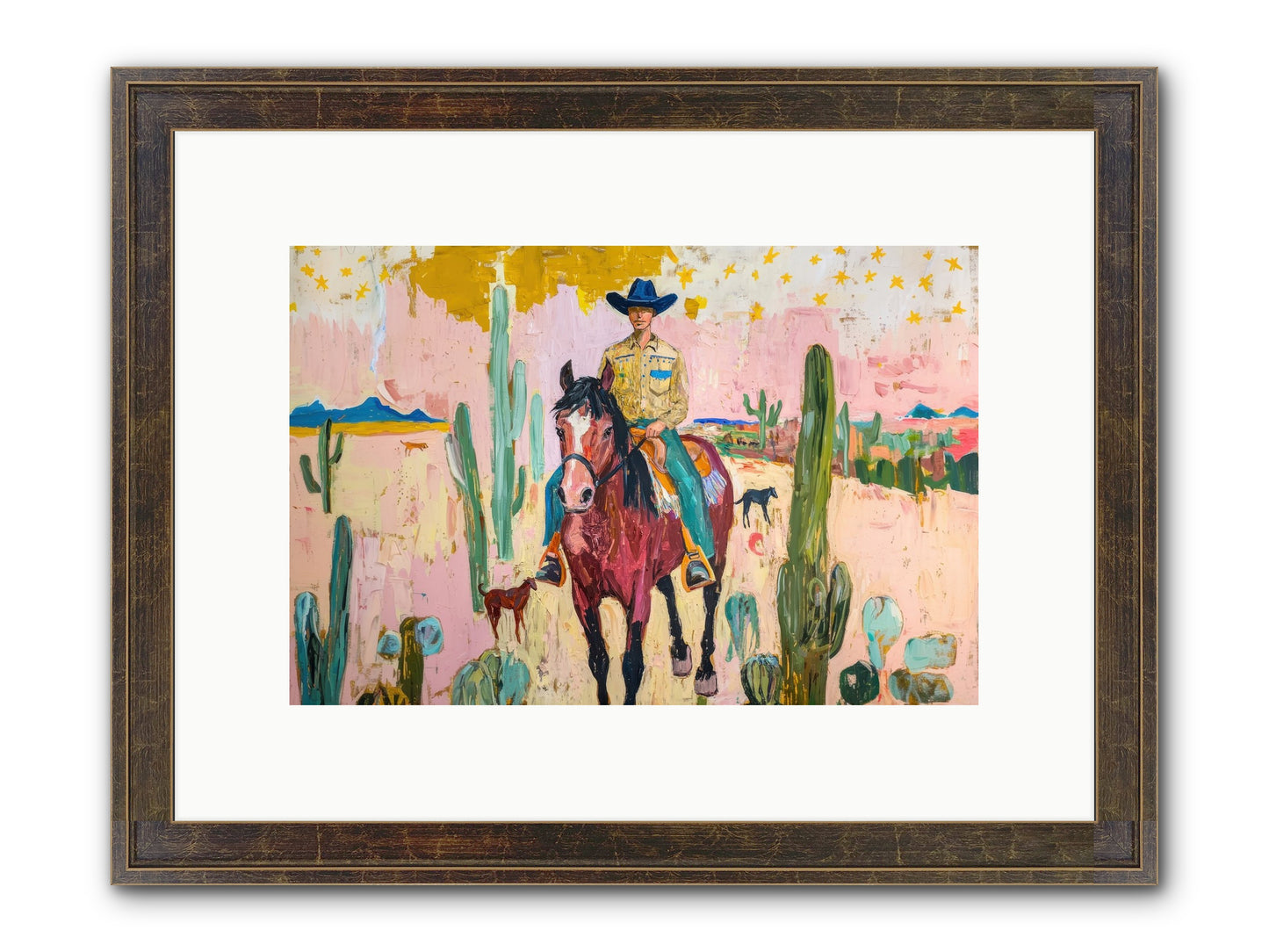 Coyote Crossing Framed Print - Slimwoods Black/Gold 12x8