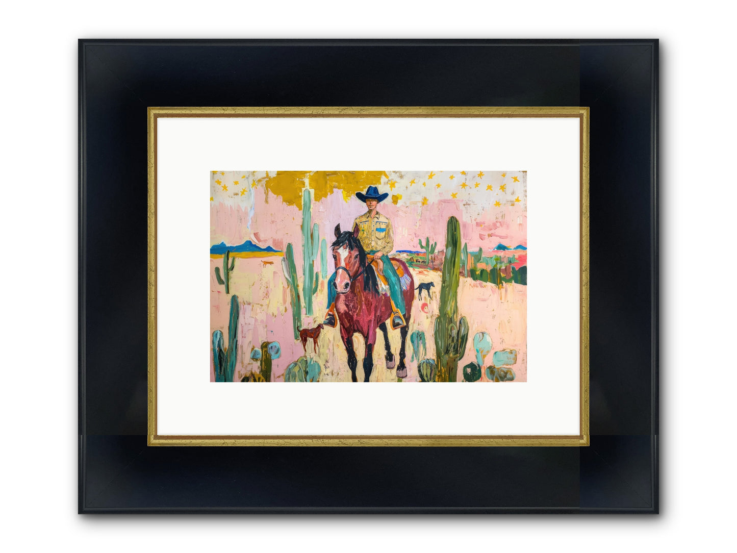 Coyote Crossing Framed Print - Wide Black w/Gold 12x8