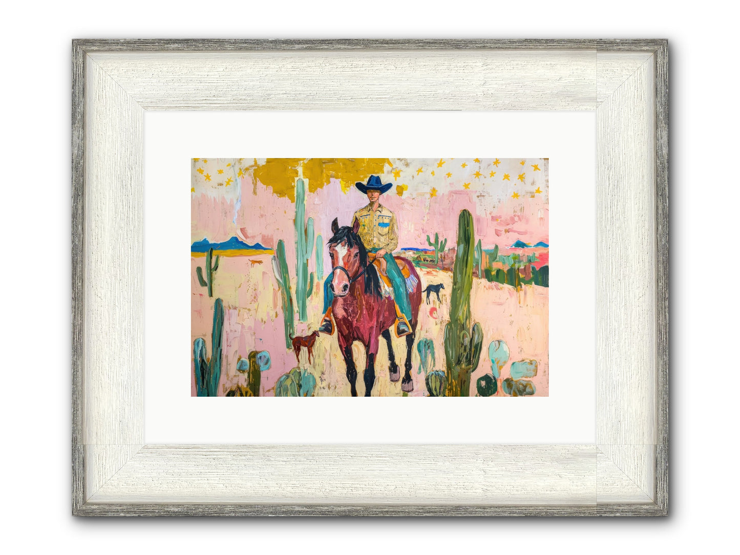 Coyote Crossing Framed Print - Driftwood White 15x10