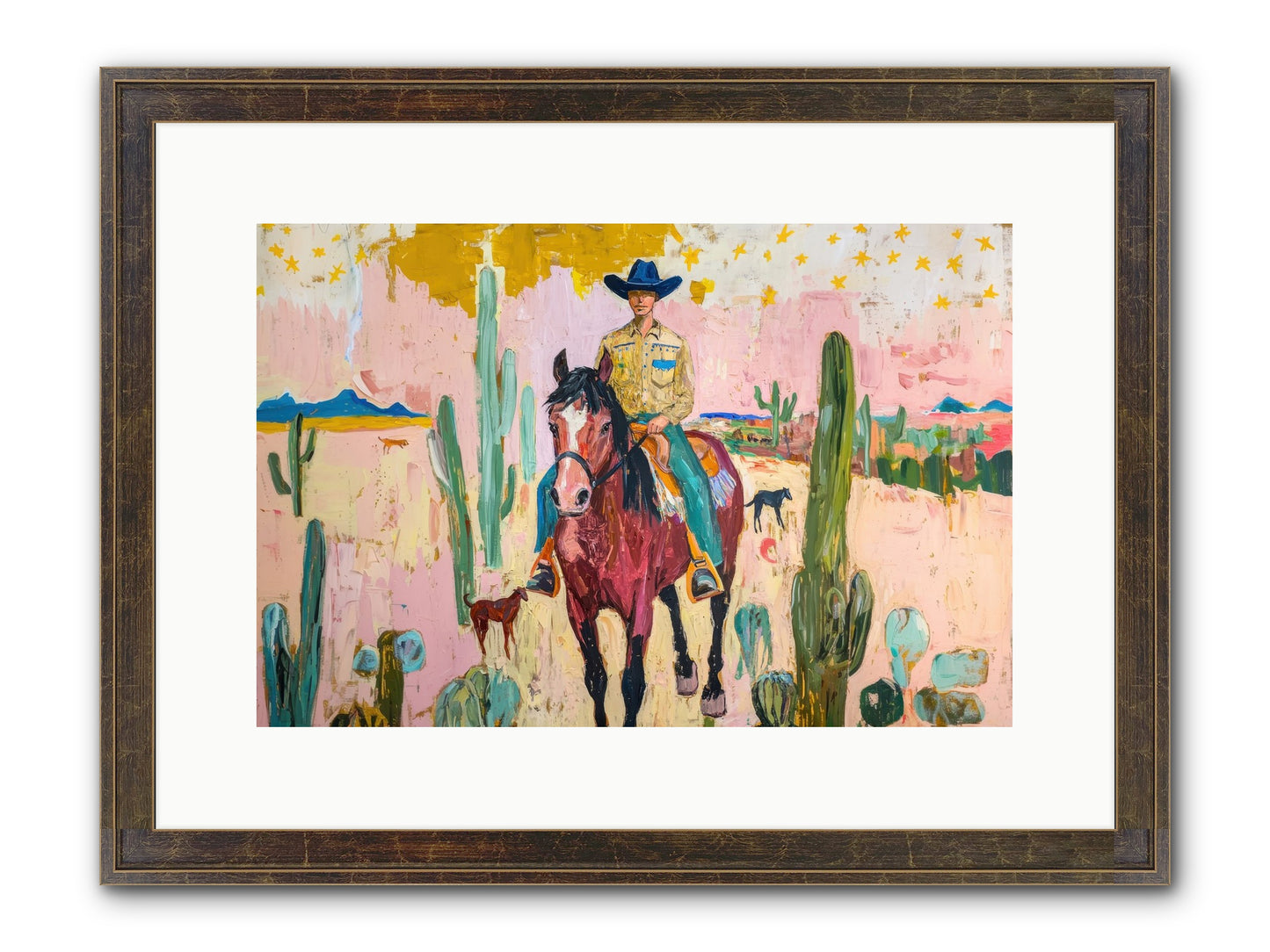 Coyote Crossing Framed Print - Slimwoods Black/Gold 15x10
