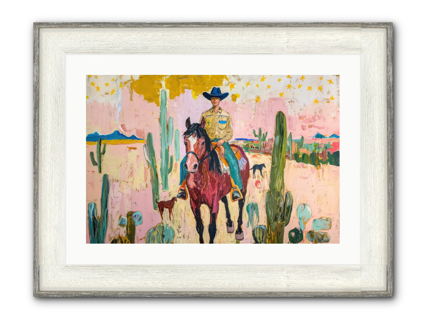 Coyote Crossing Framed Print - Driftwood White 24x16