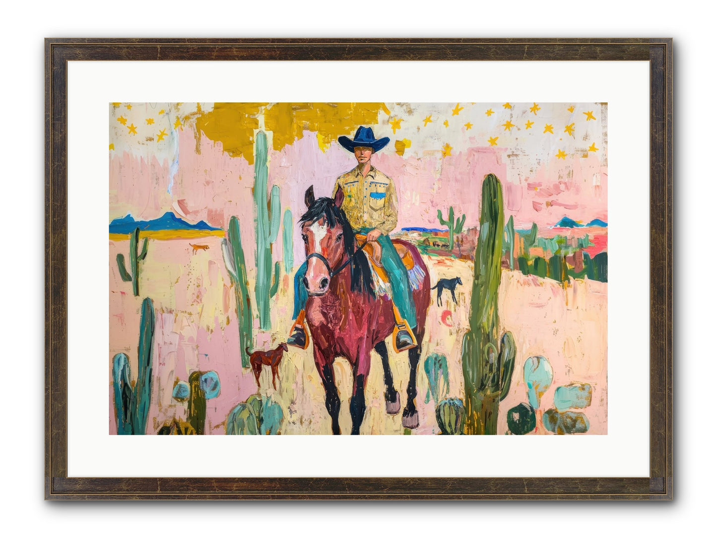 Coyote Crossing Framed Print - Slimwoods Black/Gold 24x16
