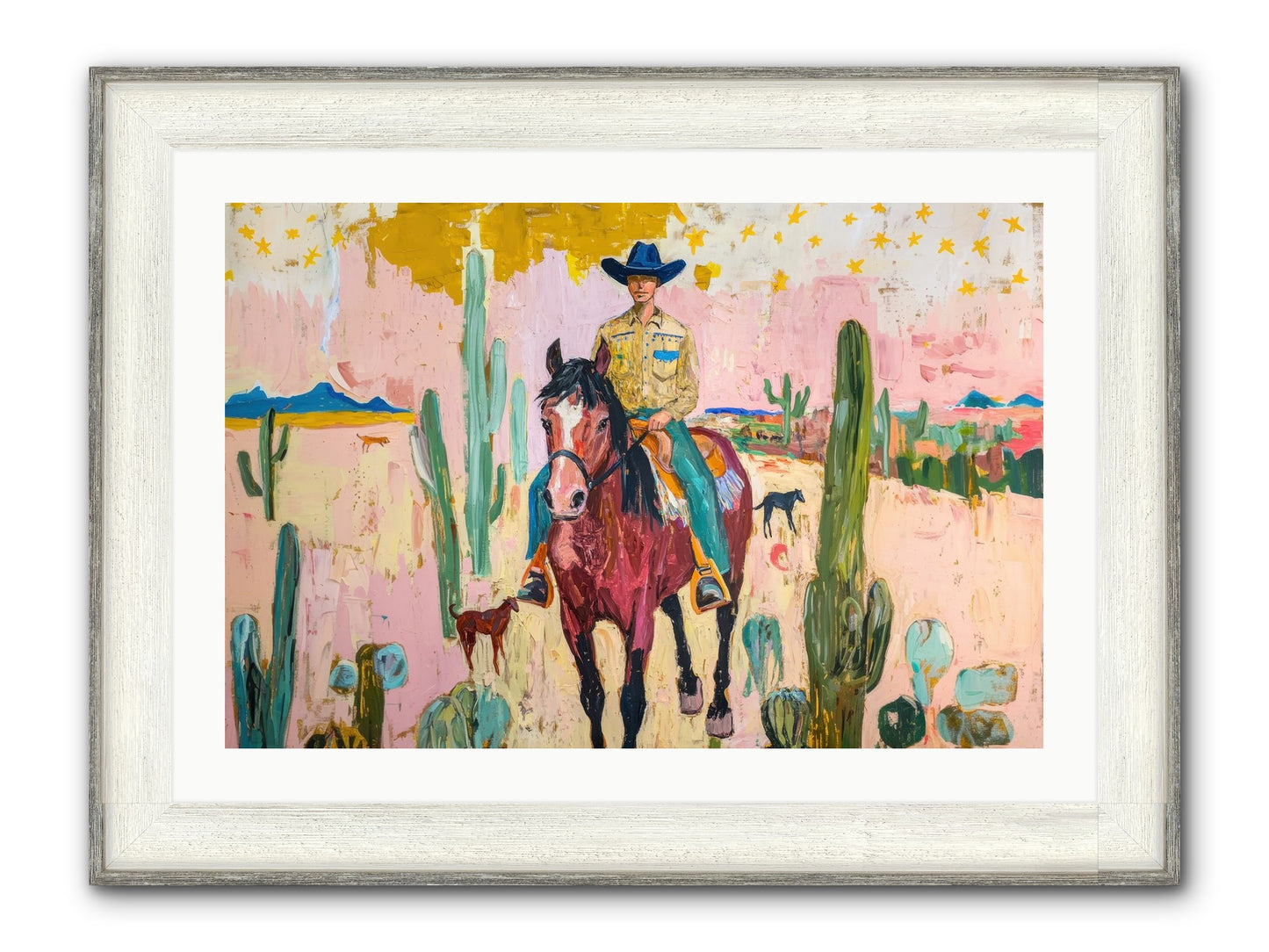 Coyote Crossing Framed Print - Driftwood White 30x20