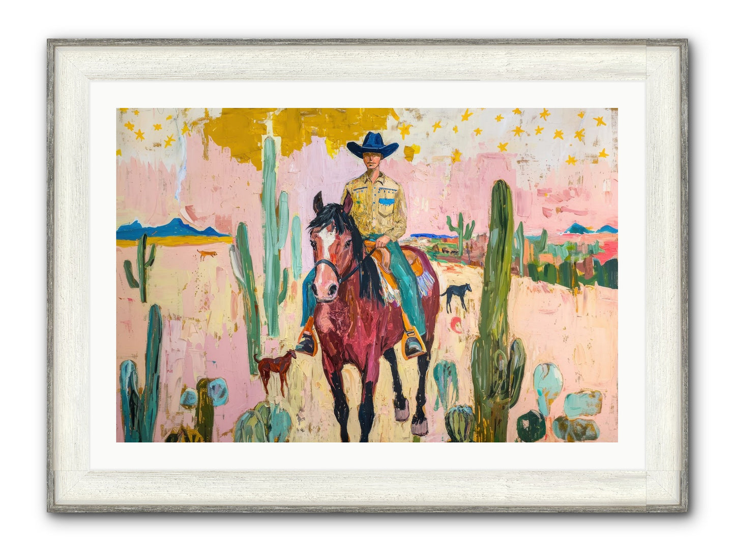 Coyote Crossing Framed Print - Driftwood White 36x24