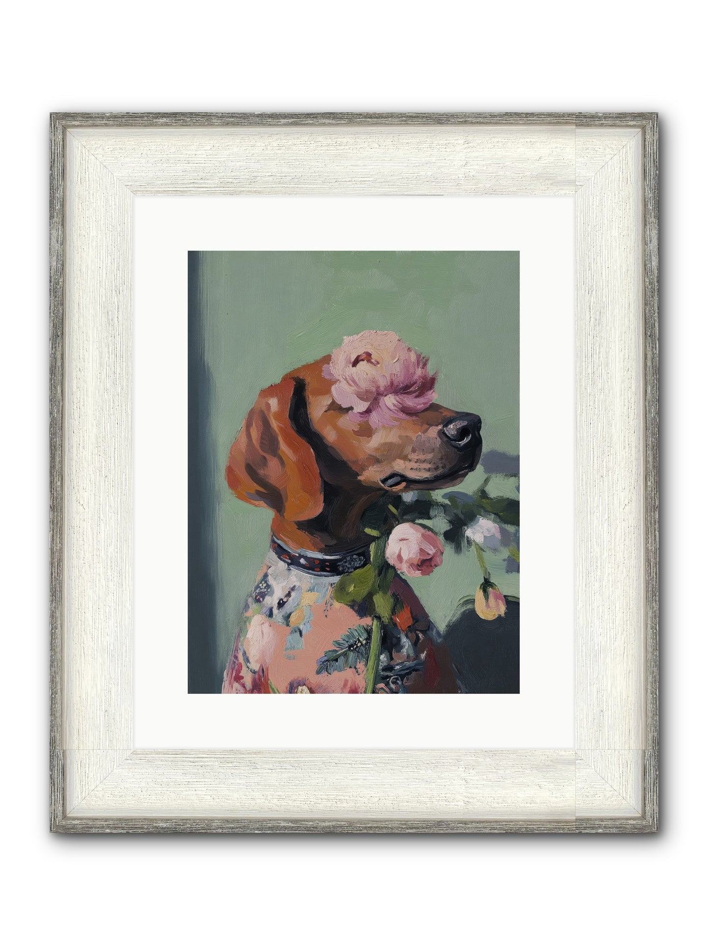 Cream Puff Framed Print - Driftwood White 12x16