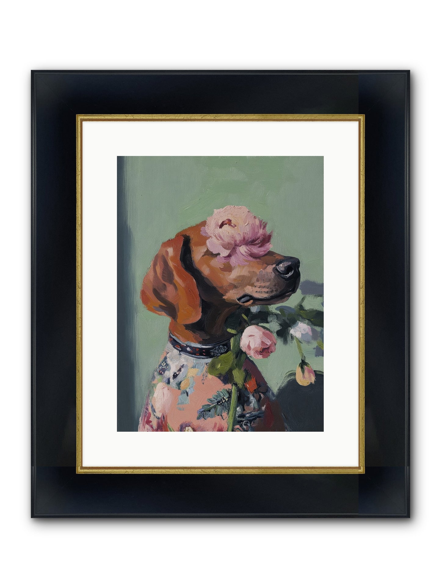 Cream Puff Framed Print - Wide Black w/Gold 12x16
