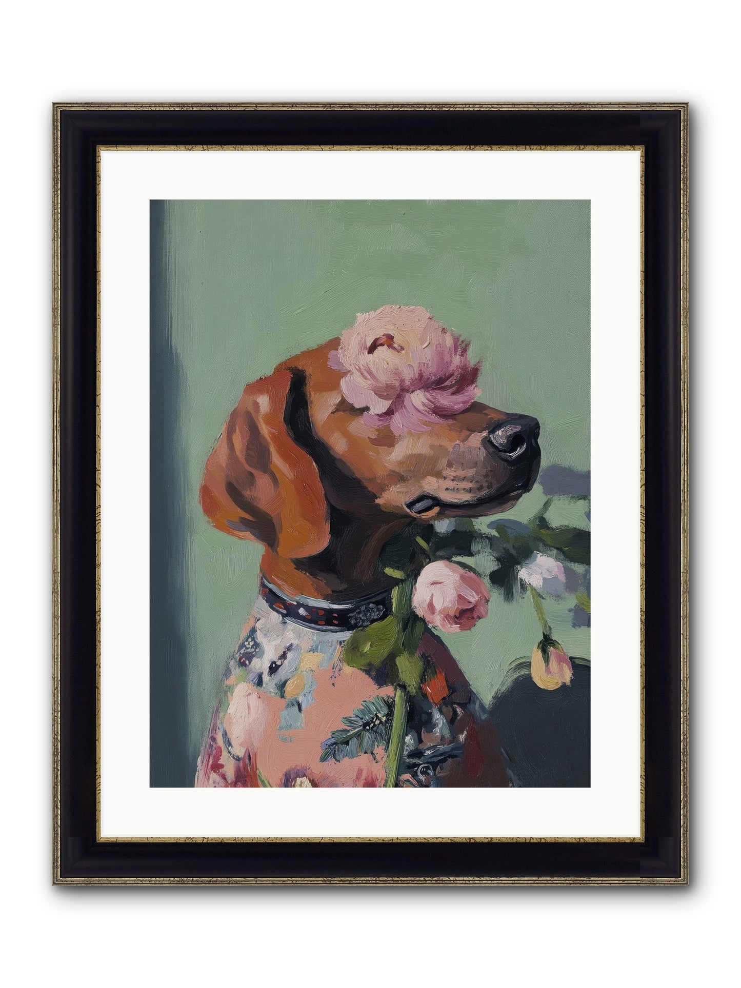 Cream Puff Framed Print - Black & Gold 18x24