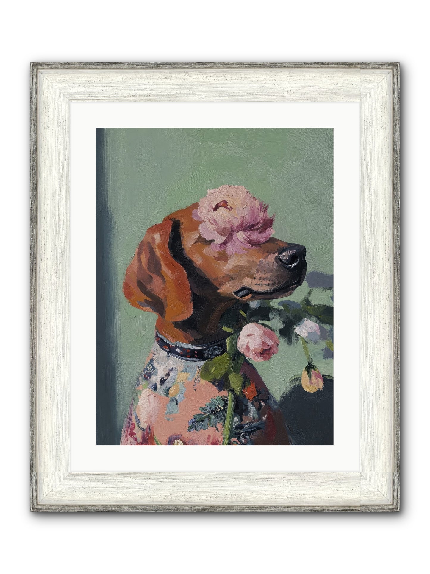 Cream Puff Framed Print - Driftwood White 18x24