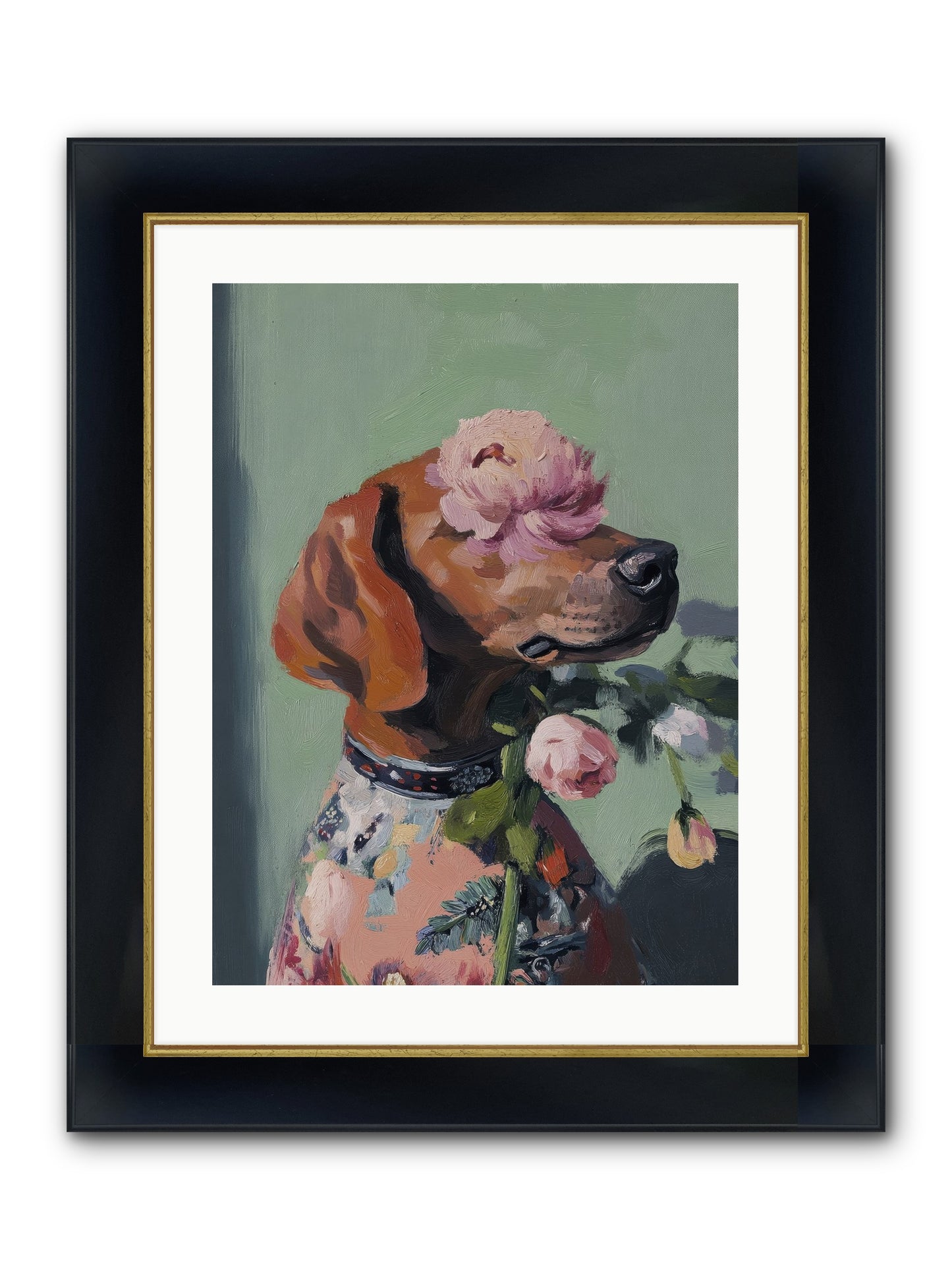 Cream Puff Framed Print - Wide Black w/Gold 18x24