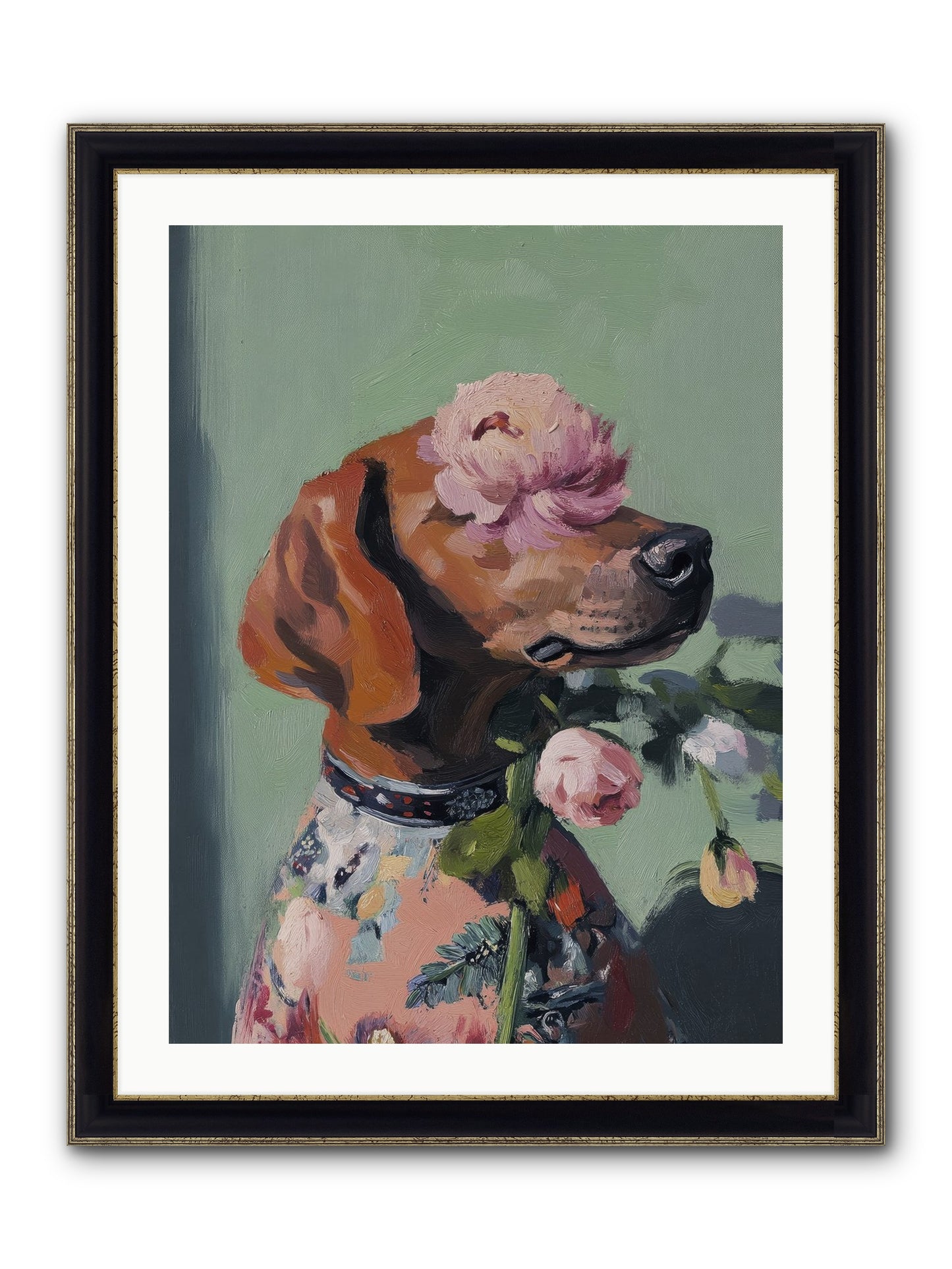 Cream Puff Framed Print - Black & Gold 24x32