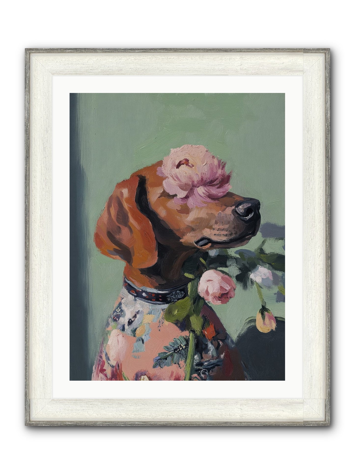Cream Puff Framed Print - Driftwood White 24x32