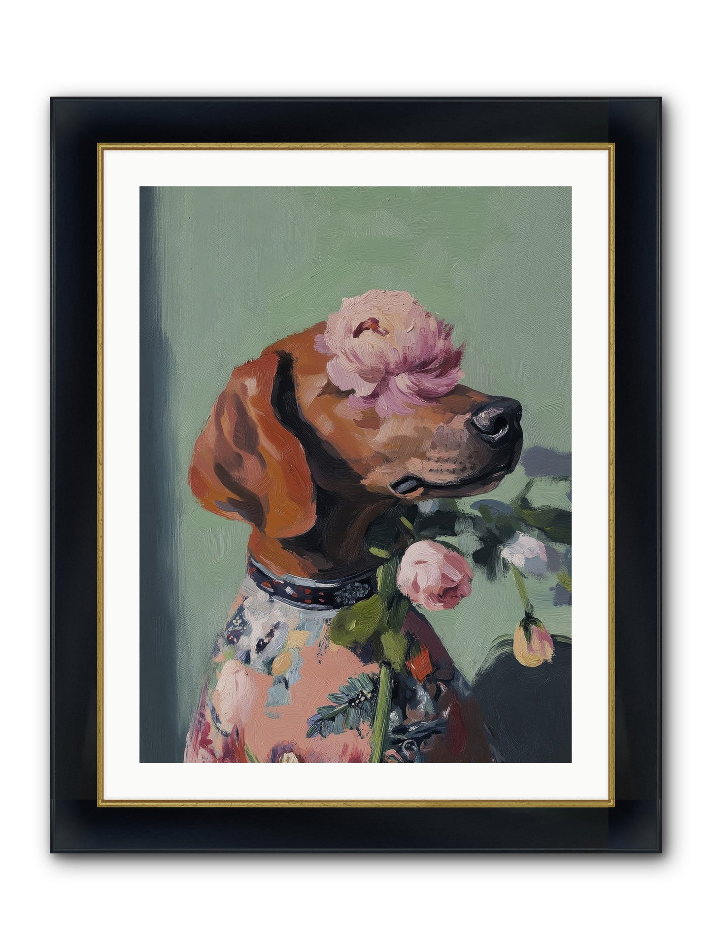 Cream Puff Framed Print - Wide Black w/Gold 24x32