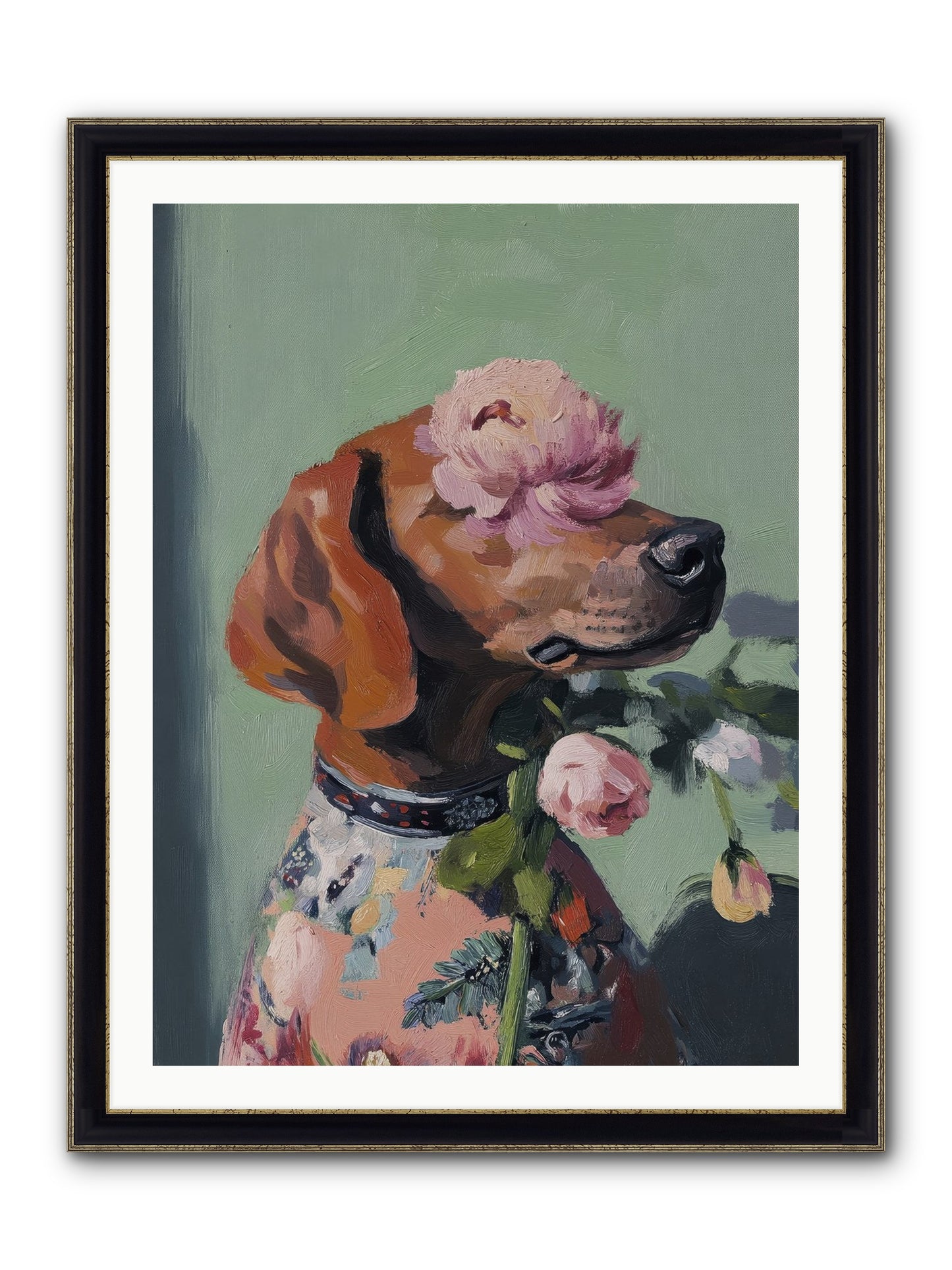 Cream Puff Framed Print - Black & Gold 30x40