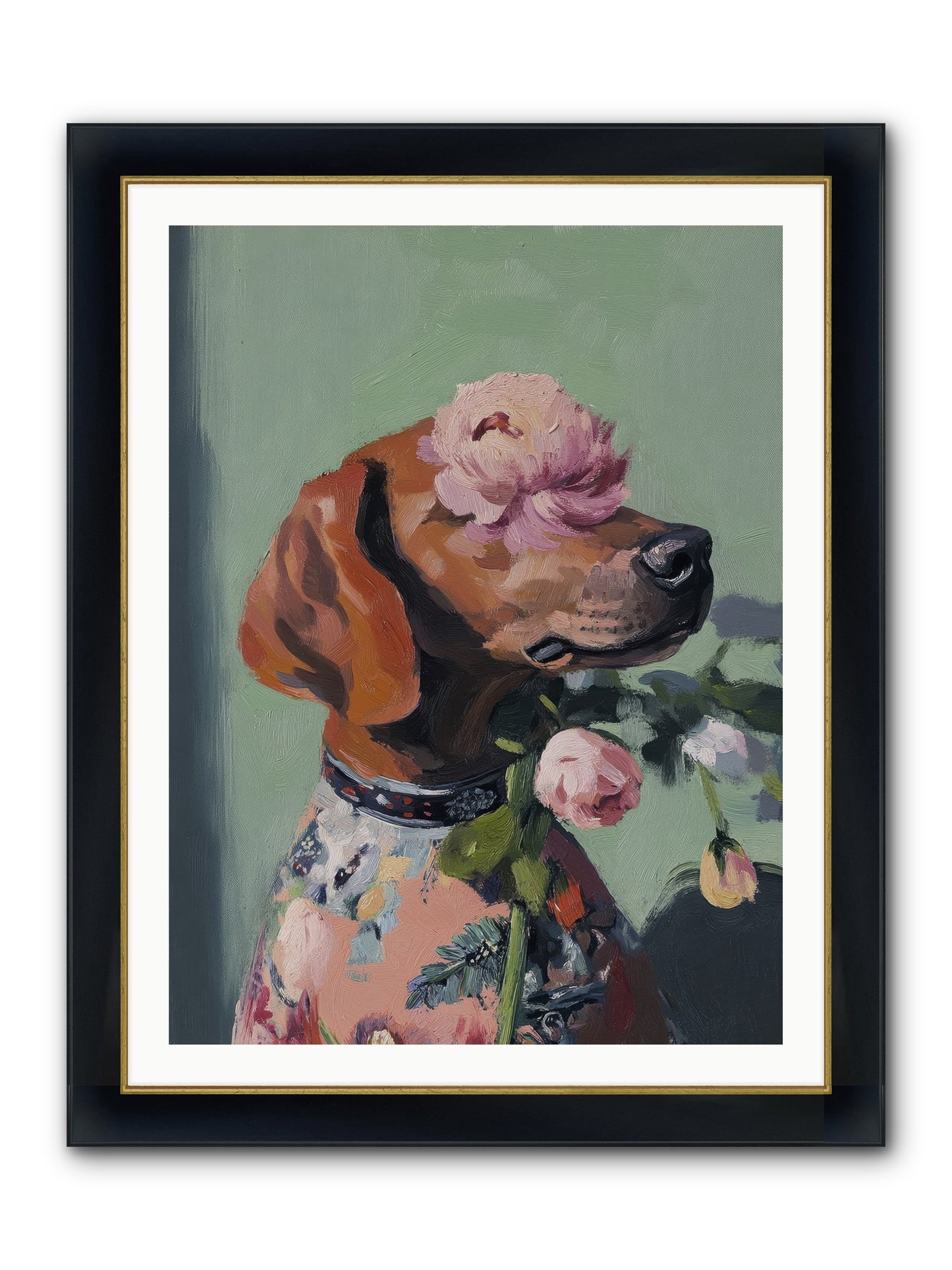 Cream Puff Framed Print - Wide Black w/Gold 30x40