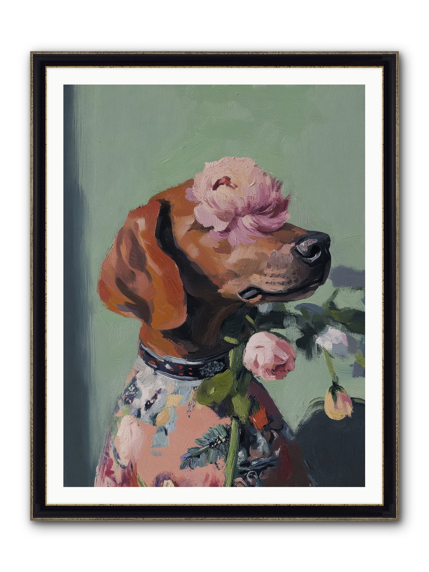 Cream Puff Framed Print - Black & Gold 36x48