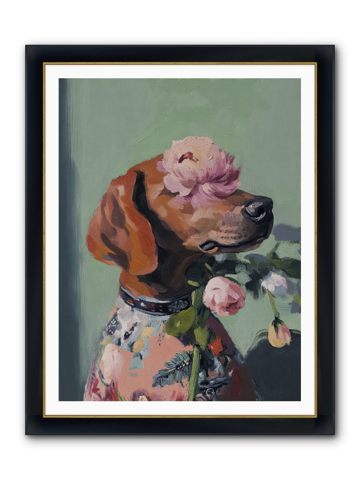 Cream Puff Framed Print - Wide Black w/Gold 36x48