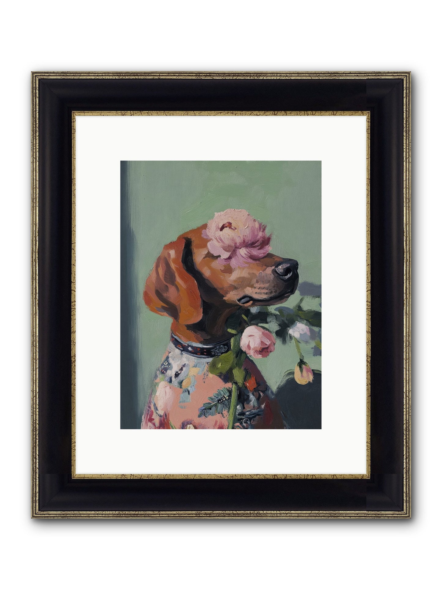 Cream Puff Framed Print - Black & Gold 9x12