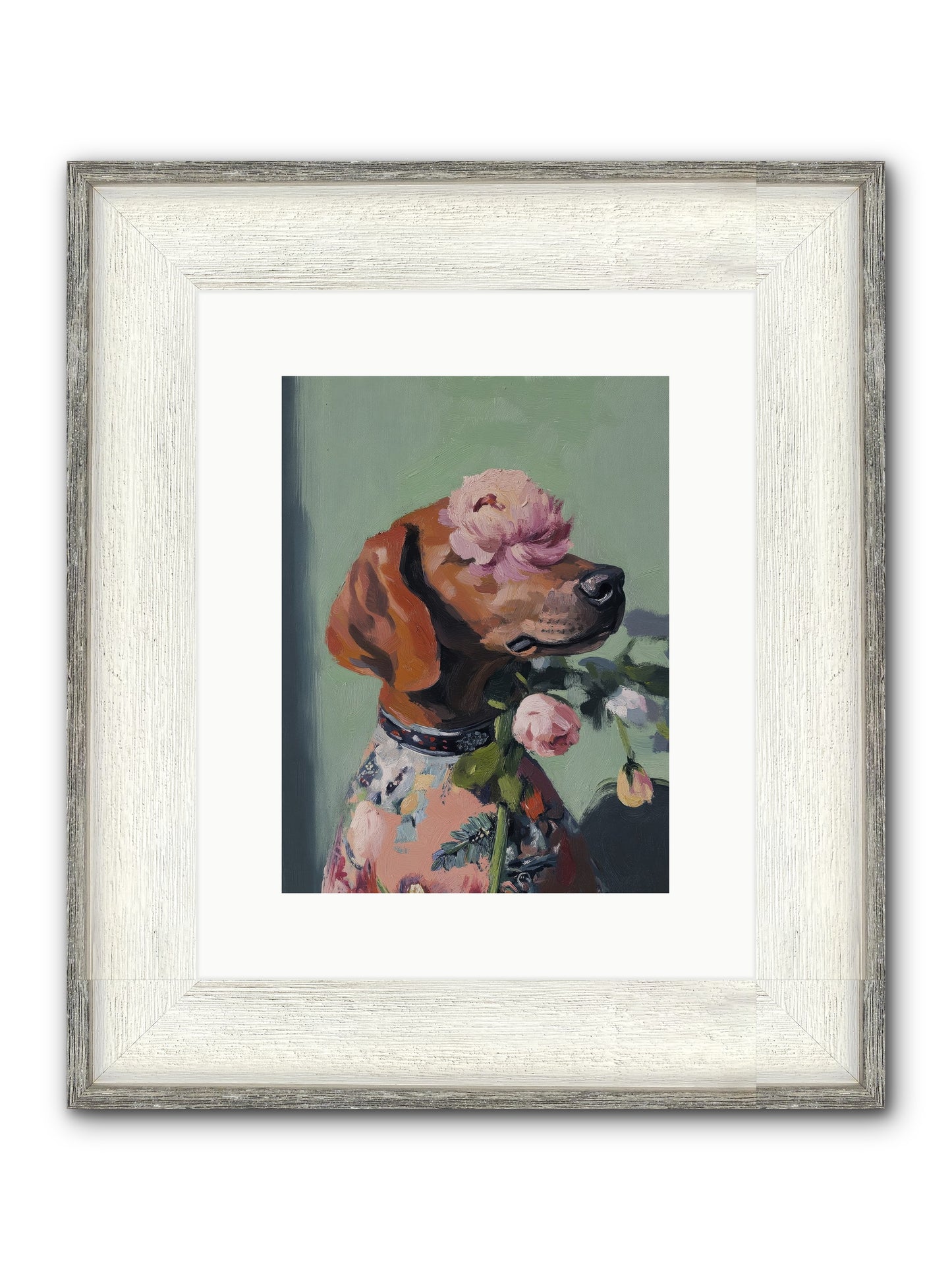 Cream Puff Framed Print - Driftwood White 9x12