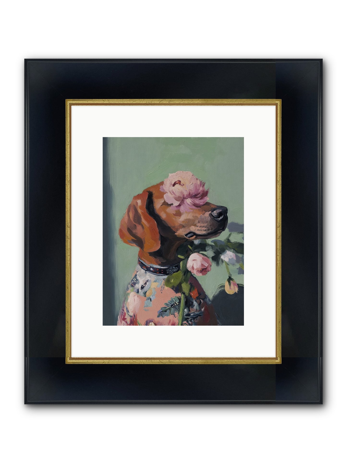 Cream Puff Framed Print - Wide Black w/Gold 9x12