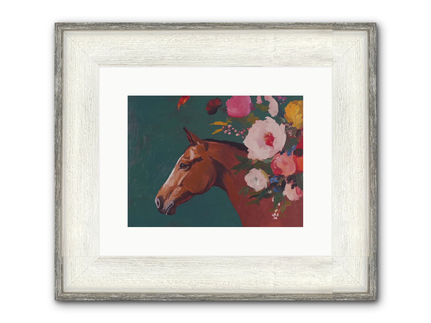 Creekside Solitude Framed Print - Driftwood White 12x9