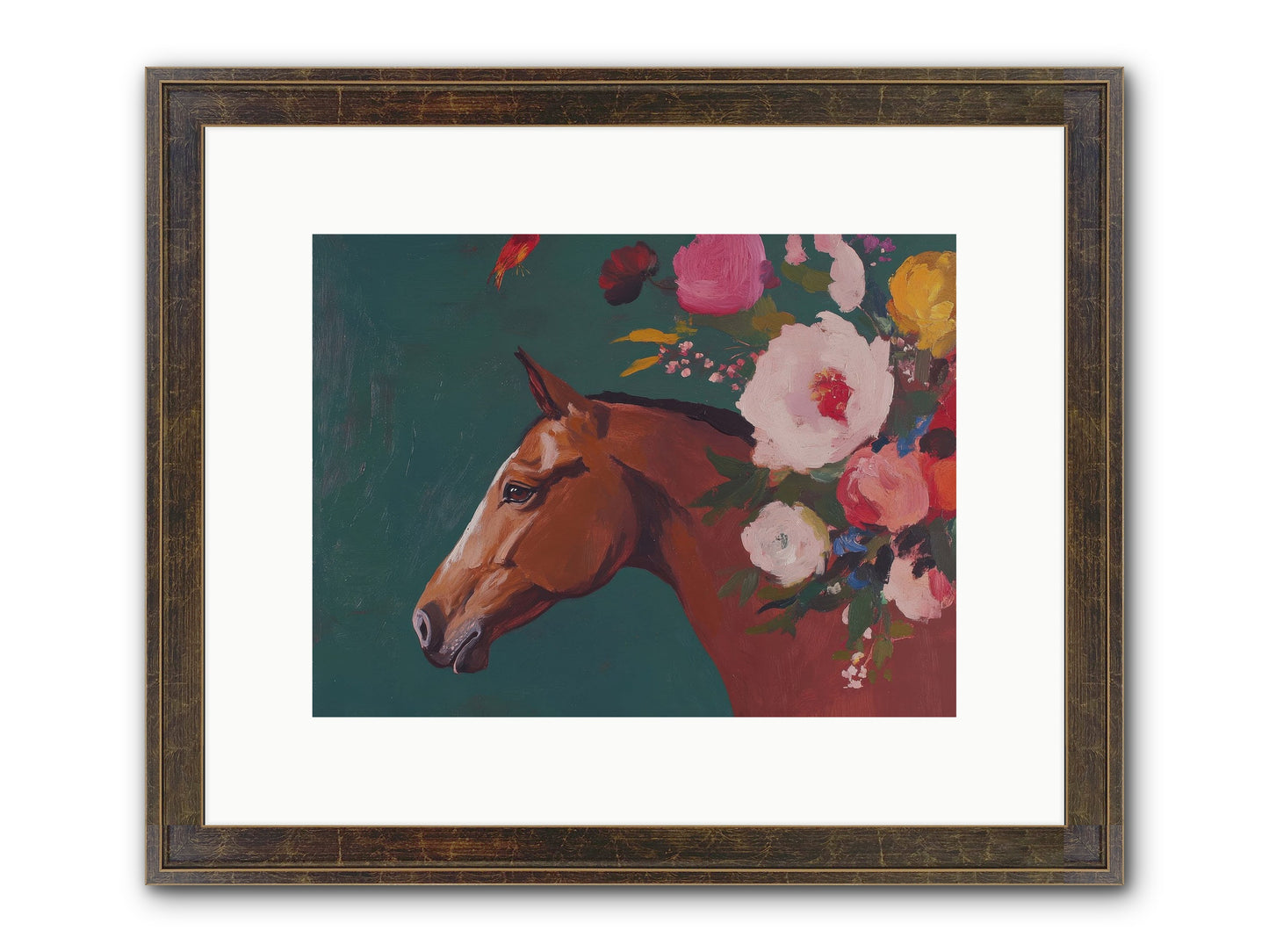 Creekside Solitude Framed Print - Slimwoods Black/Gold 12x9