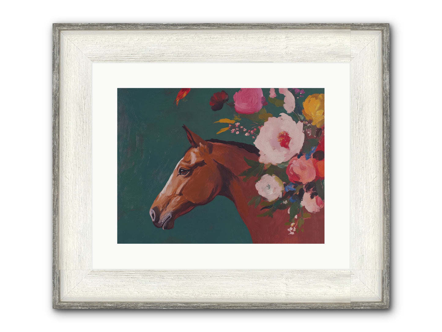 Creekside Solitude Framed Print - Driftwood White 16x12
